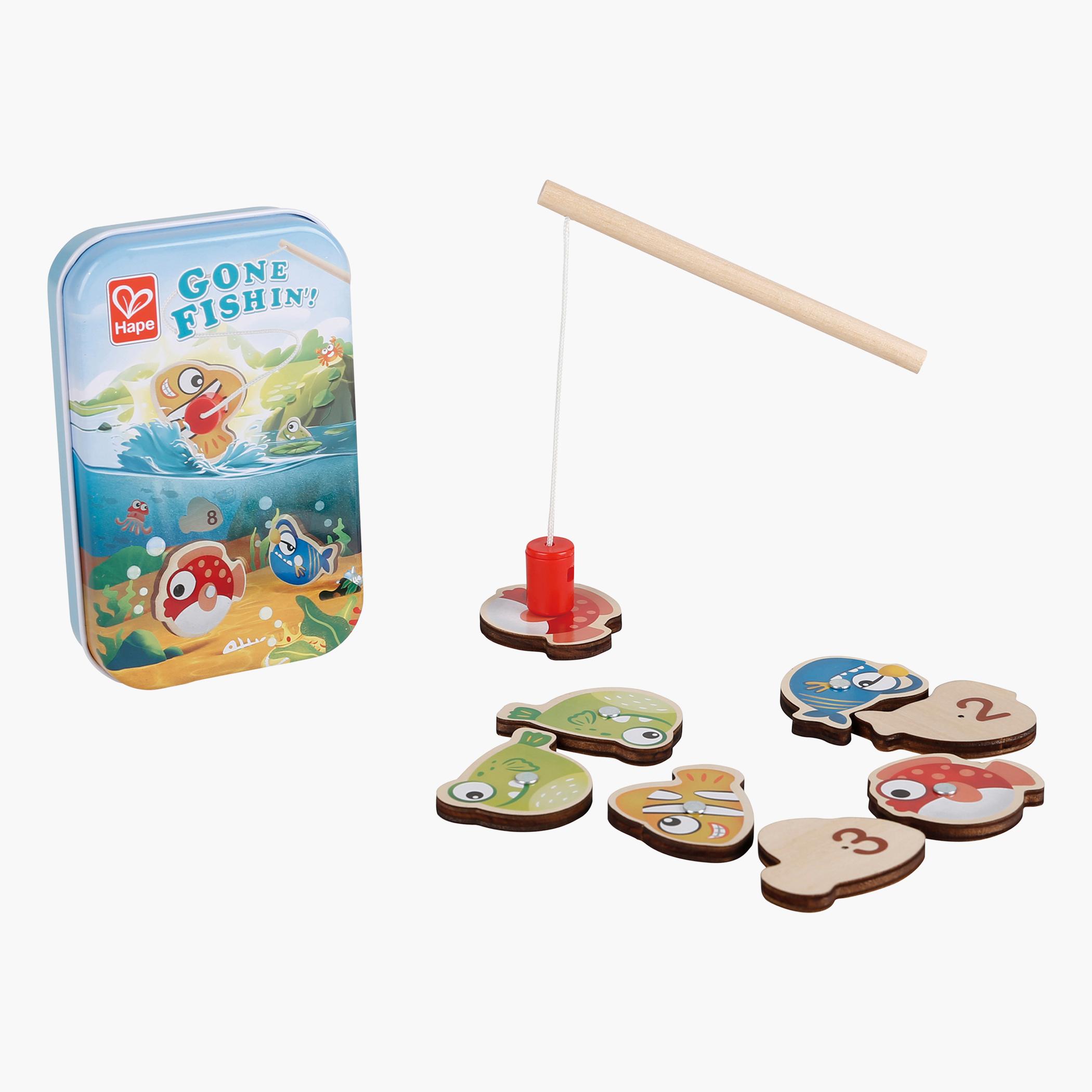 Hape Gone Fishin 9-Piece Magnetic Fishing Game Travel Toy