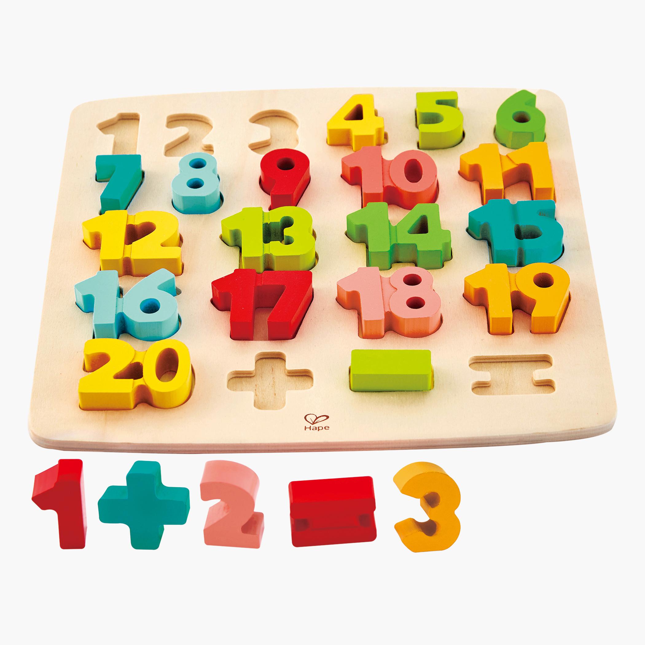 Hape 24-Piece Chunky Number Educational Wooden Puzzle Set