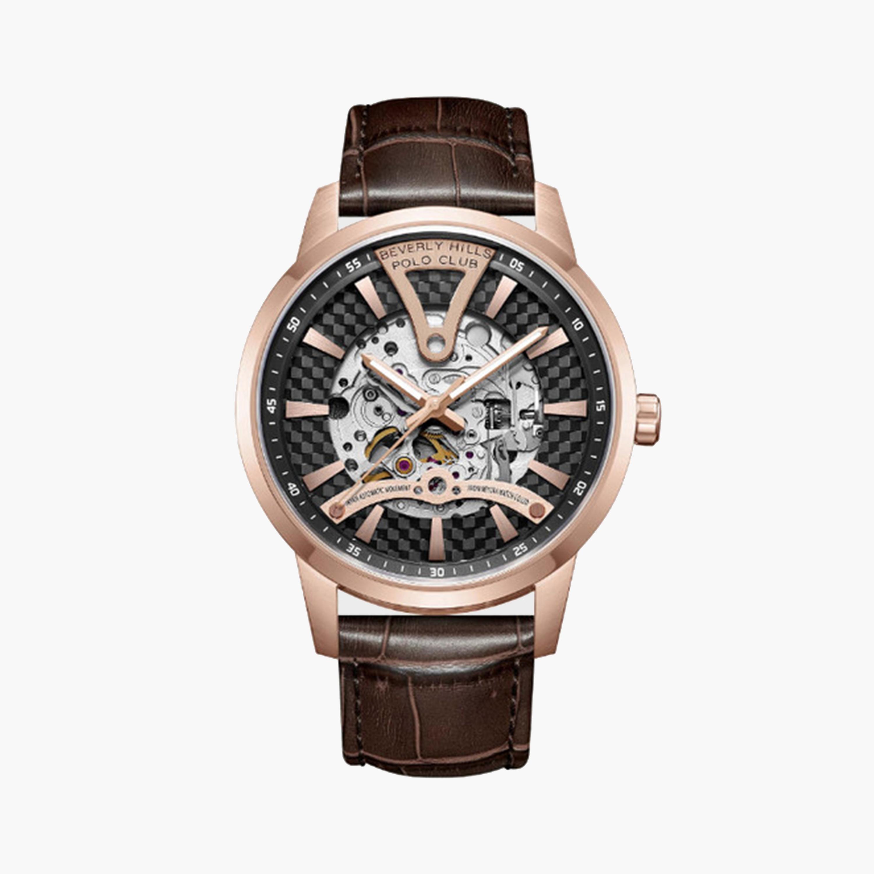 بيفرلي هيلز بولو كلوب- ساعة كرونوغراف للرجال 45 ملم بني بحزام جلدي | BP3553X.462-men-watchesandjewellery-watches-image-1