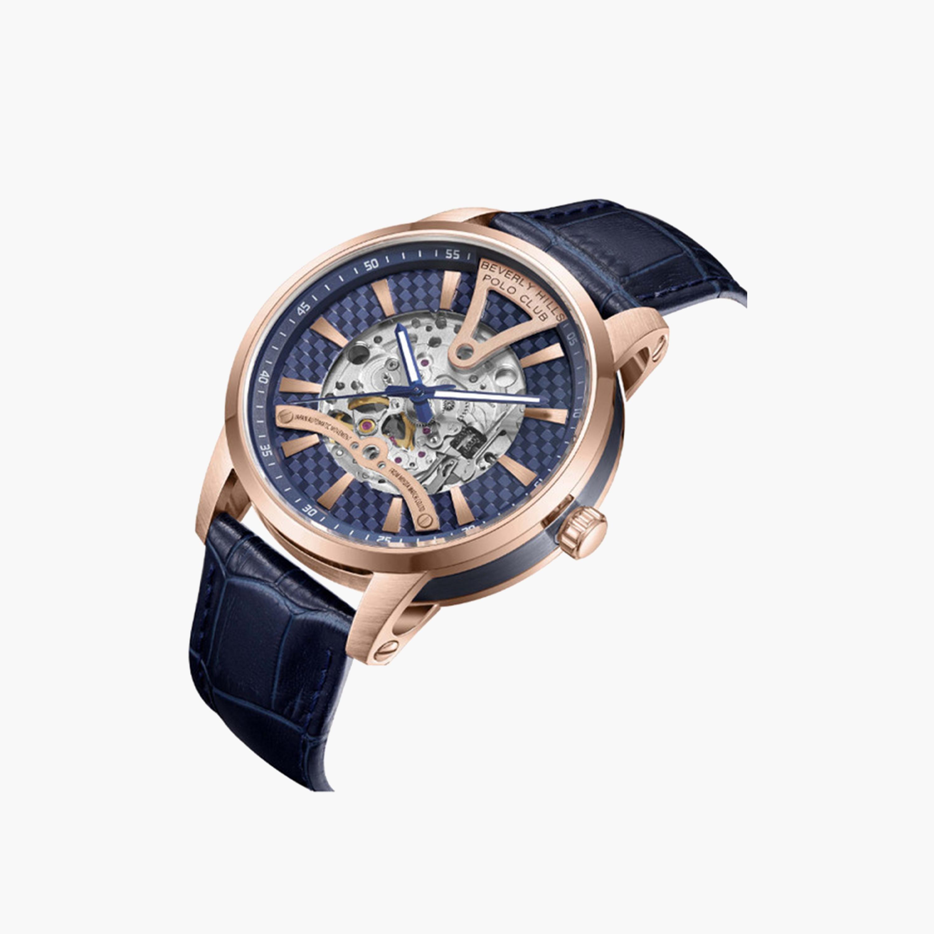 بيفرلي هيلز بولو كلوب- ساعة كرونوغراف للرجال 45 ملم زرقاء بحزام جلدي | BP3553X.499-men-watchesandjewellery-watches-image-4