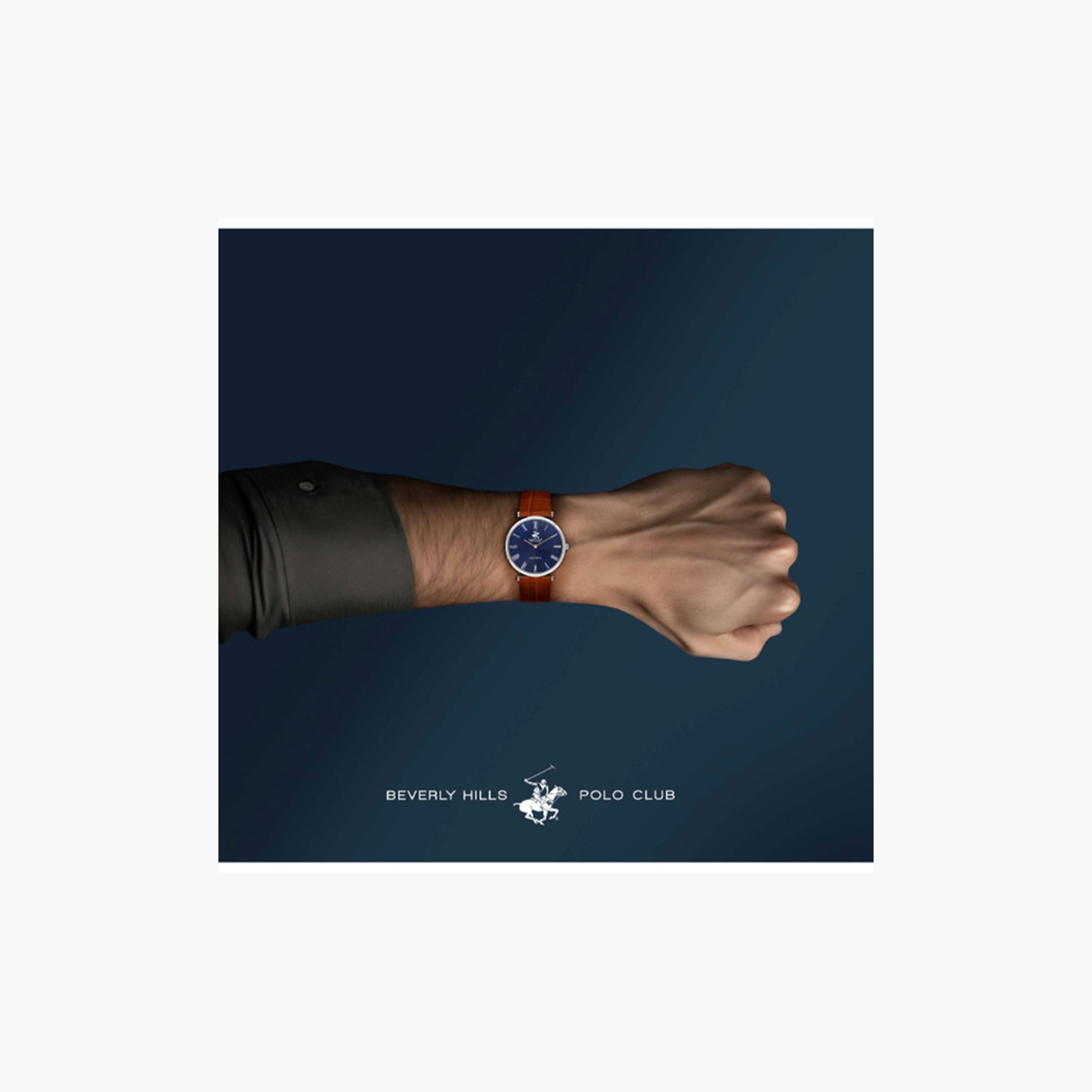 بيفرلي هيلز بولو كلوب- ساعة تناظرية للرجال 39 ملم بسوار جلدي بني | BP3615X.394-men-watchesandjewellery-watches-image-4