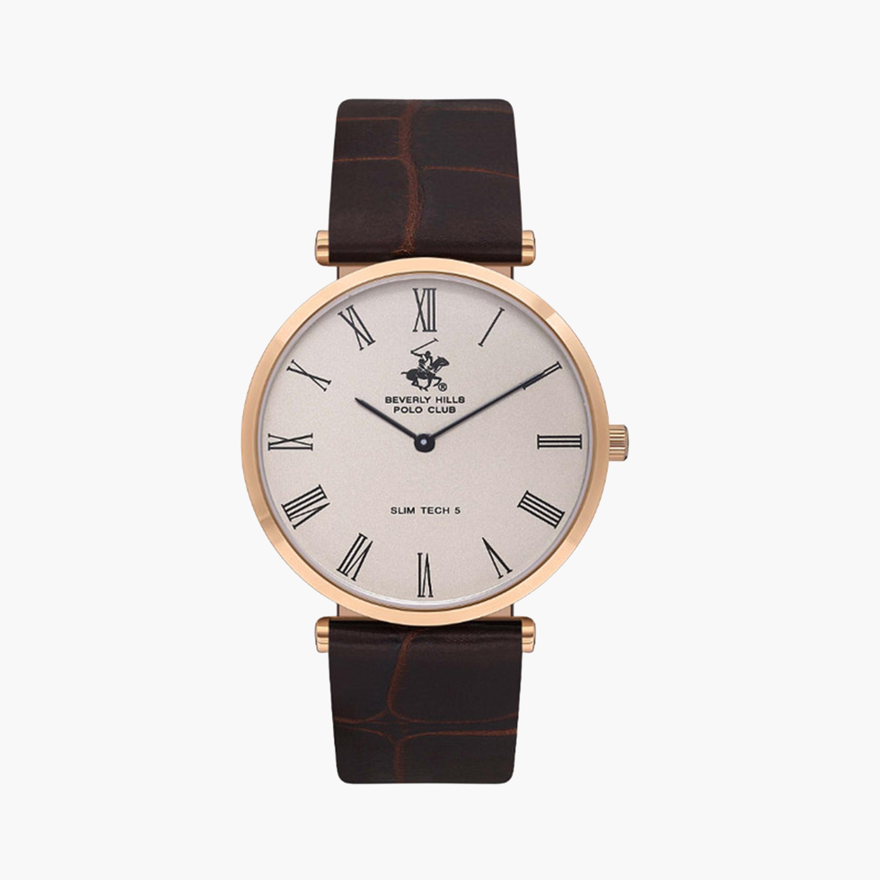 بيفرلي هيلز بولو كلوب- ساعة تناظرية للرجال 39 ملم بسوار جلدي بني | BP3615X.432-men-watchesandjewellery-watches-image-1