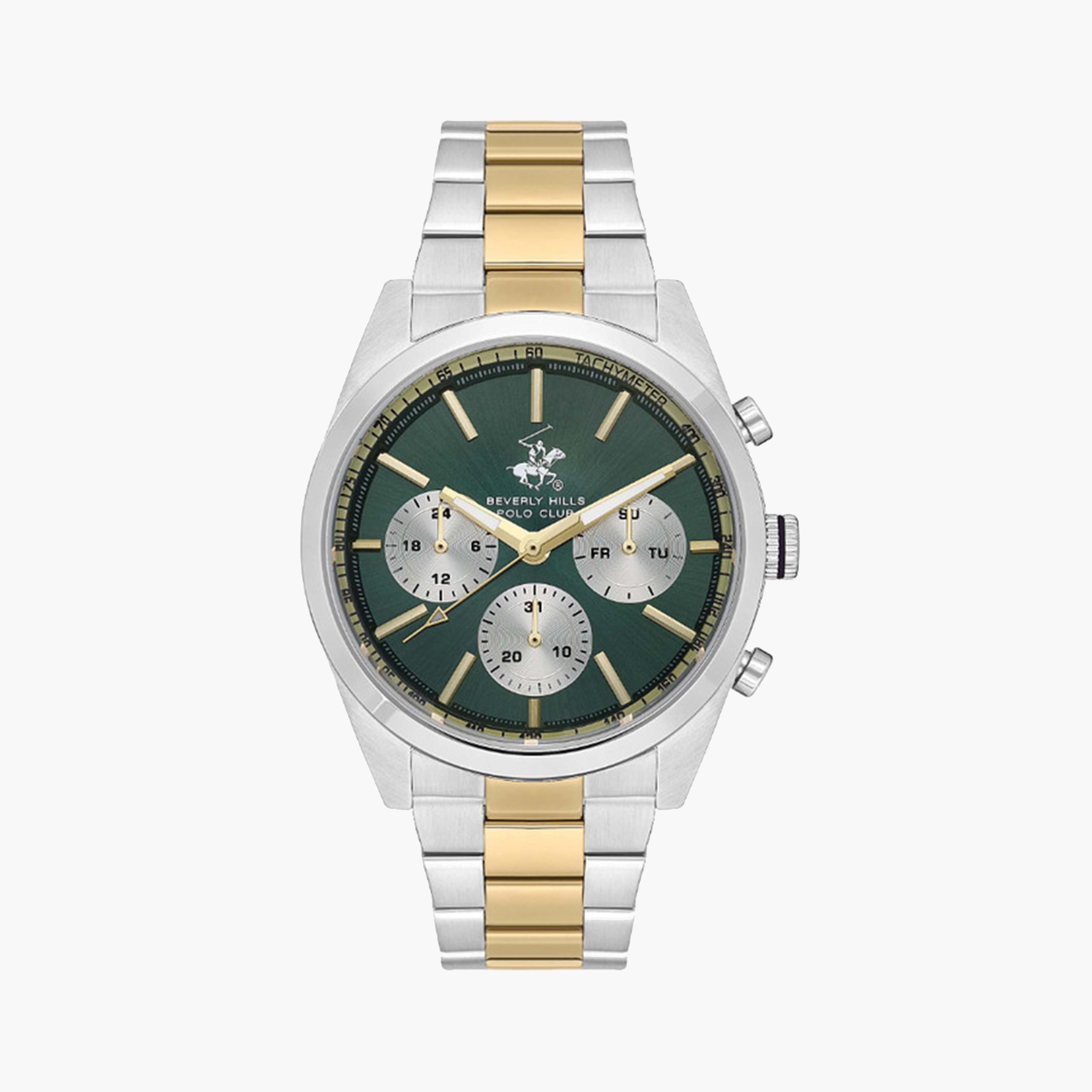 بيفرلي هيلز بولو كلوب- ساعة كرونوغراف للرجال 42 ملم فضية بحزام معدني | BP3618X.270-men-watchesandjewellery-watches-image-1