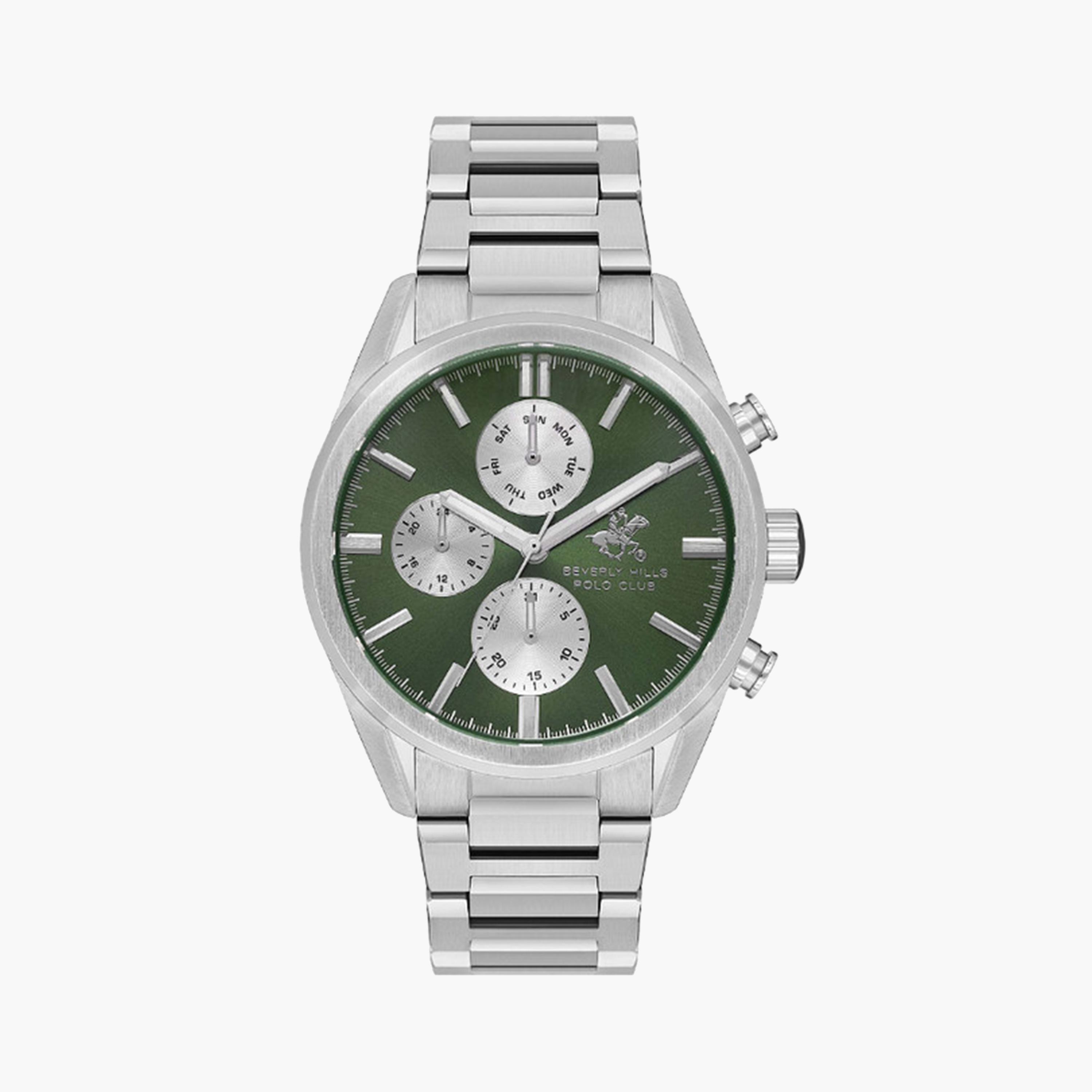 بيفرلي هيلز بولو كلوب- ساعة كرونوغراف للرجال 43 ملم فضية بحزام معدني | BP3633X.370-men-watchesandjewellery-watches-image-1