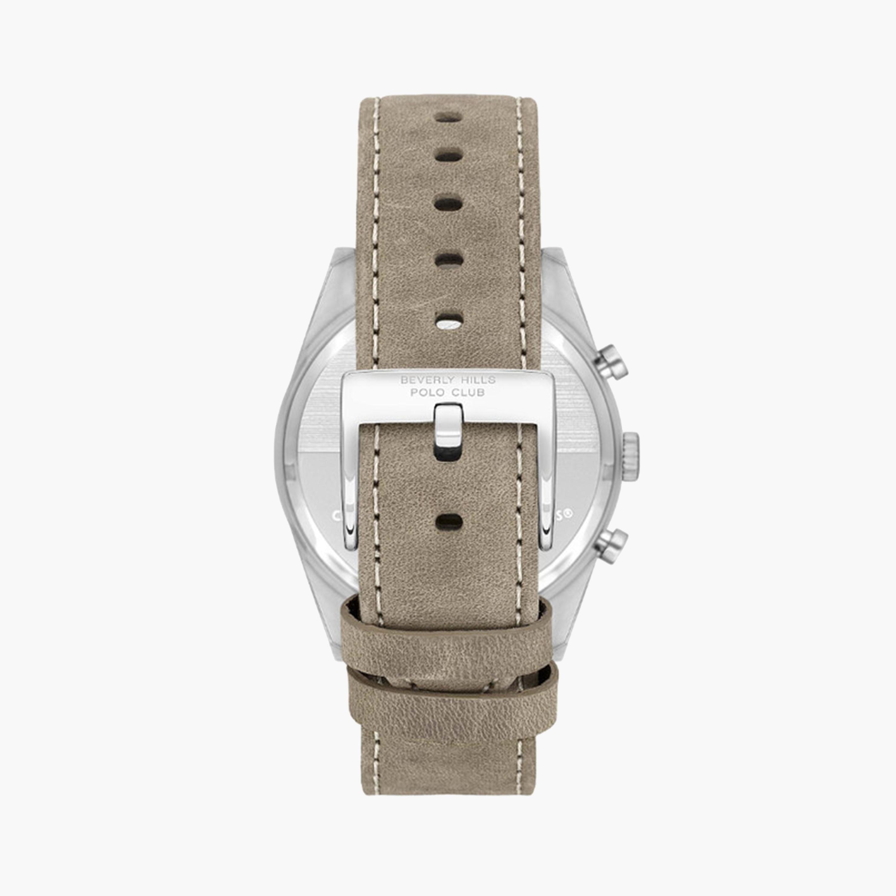 Beverly Hills Polo Club Men's 42 MM Grey Chronograph Leather Strap Watch | BP3619X.376-men-watchesandjewellery-watches-image-3