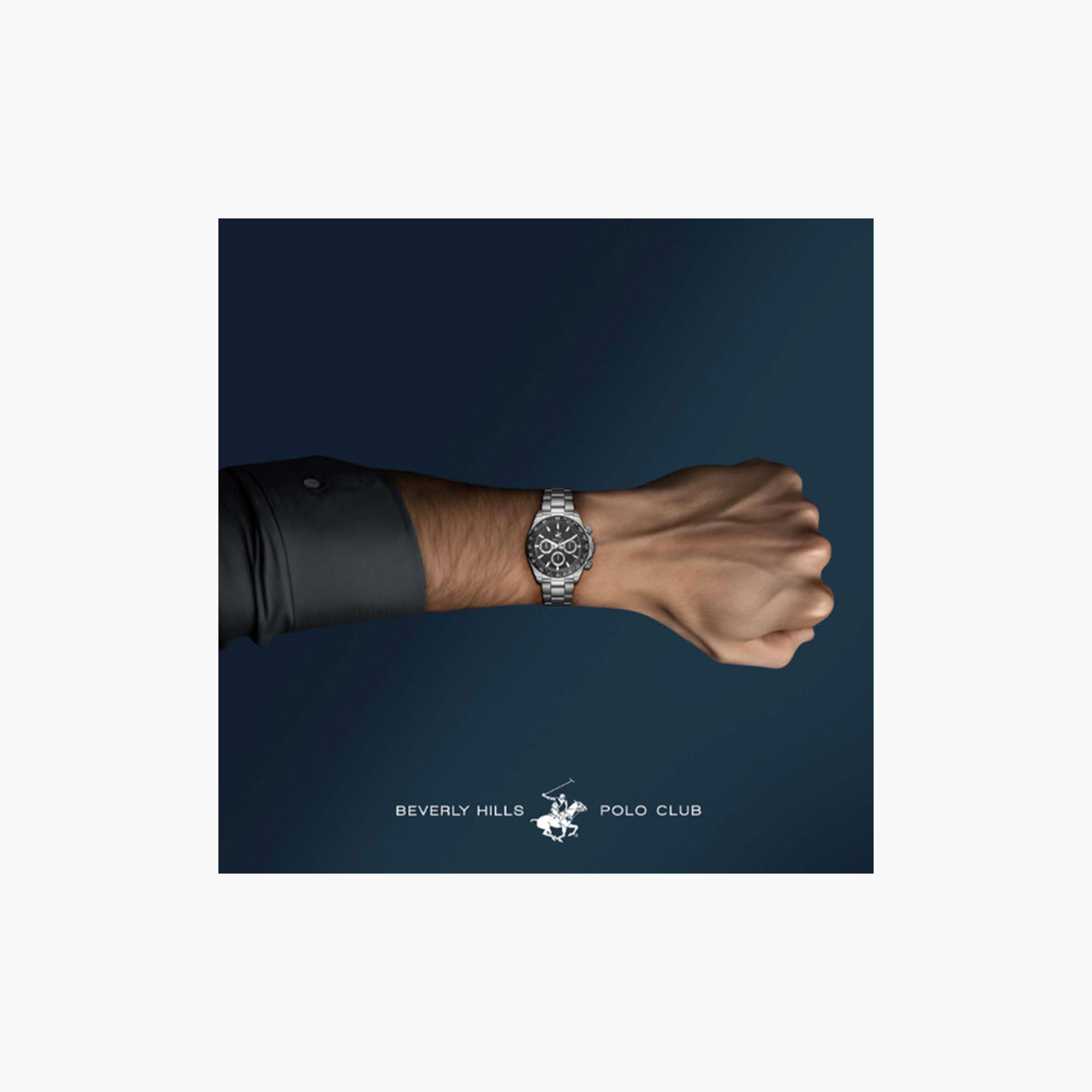 بيفرلي هيلز بولو كلوب- ساعة كرونوغراف للرجال 42 ملم فضية بحزام معدني | BP3608X.350-men-watchesandjewellery-watches-image-4