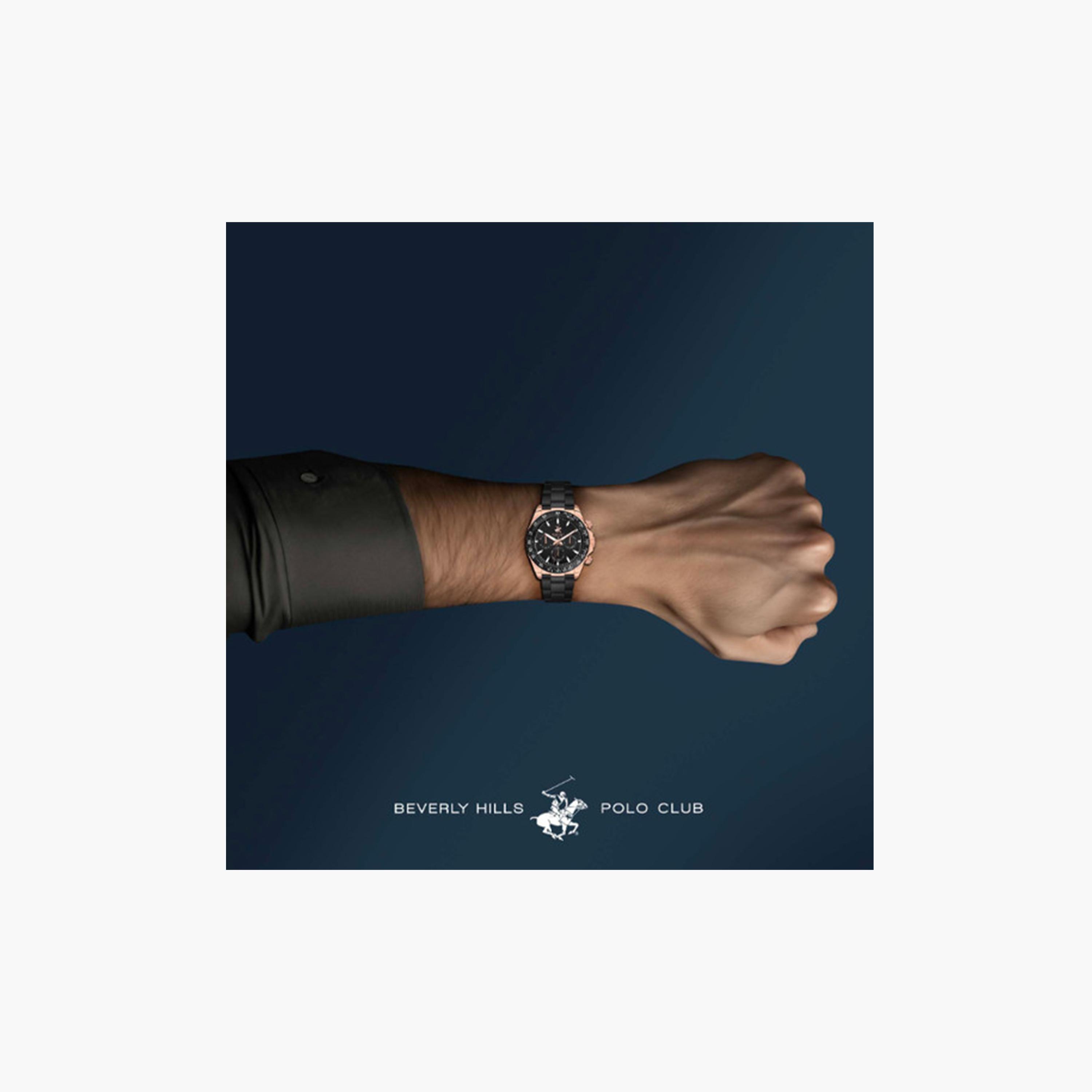 بيفرلي هيلز بولو كلوب- ساعة كرونوغراف للرجال 42 ملم سوداء بحزام معدني | BP3608X.540-men-watchesandjewellery-watches-image-4