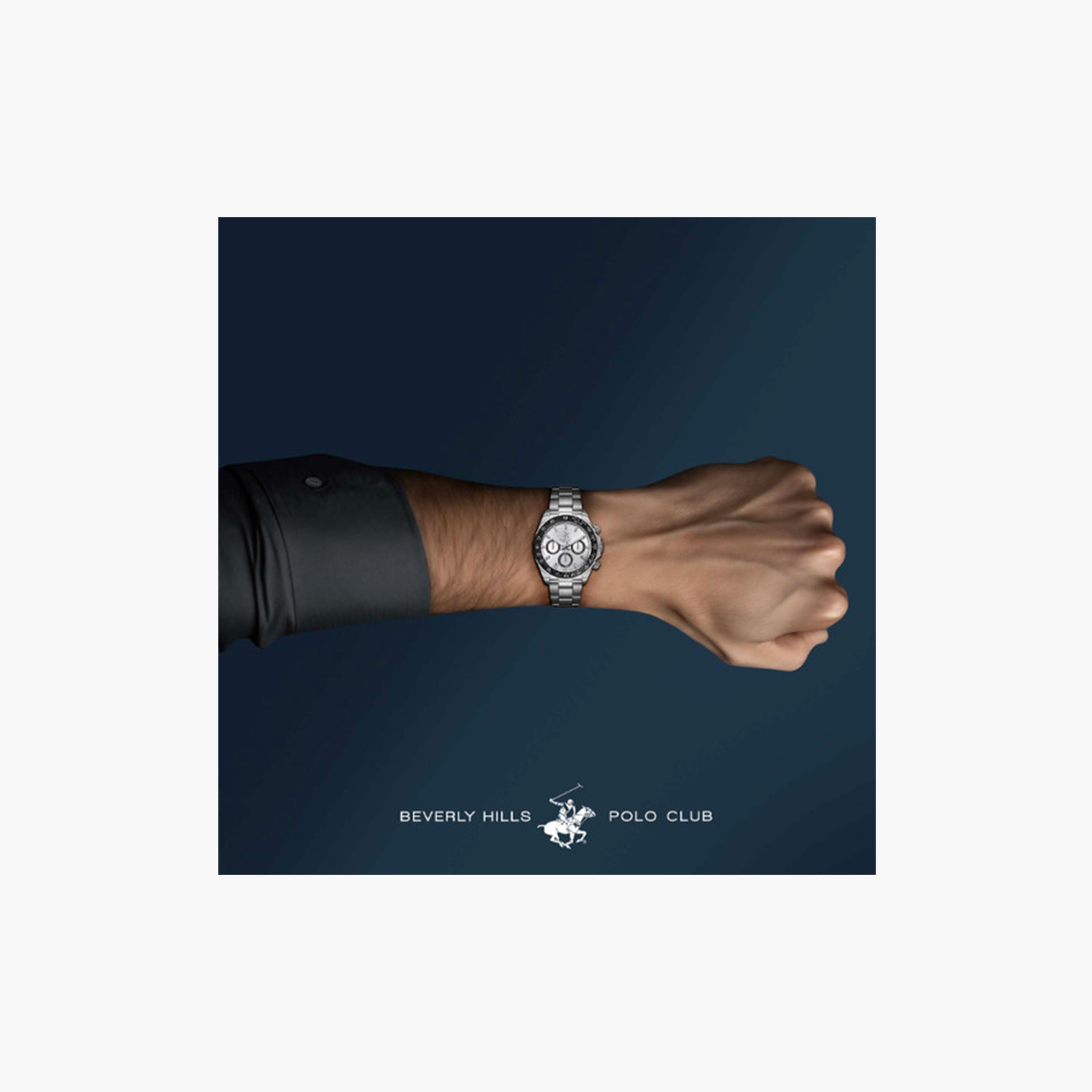 بيفرلي هيلز بولو كلوب- ساعة كرونوغراف للرجال 42 ملم فضية بحزام معدني | BP3608X.330-men-watchesandjewellery-watches-image-4