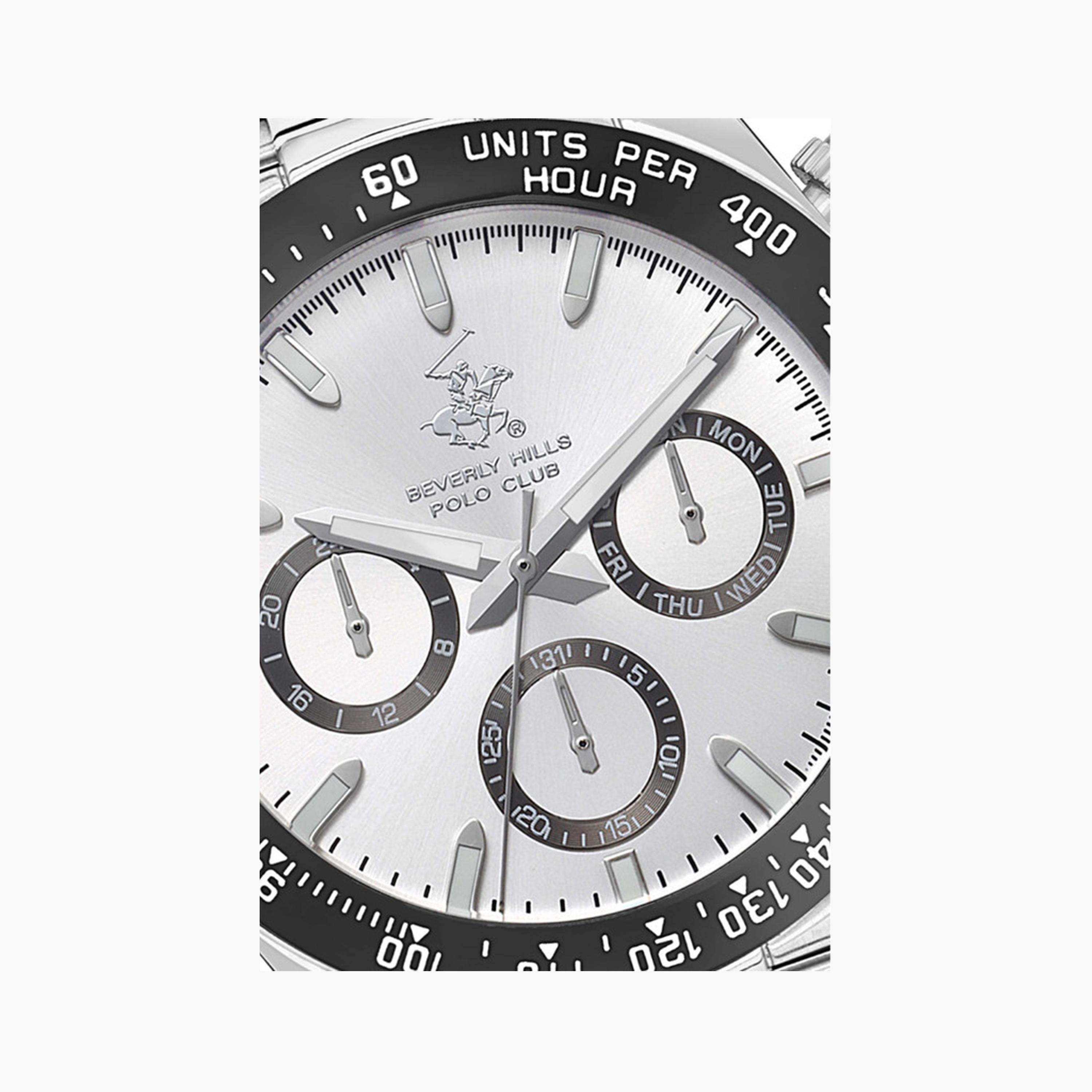 بيفرلي هيلز بولو كلوب- ساعة كرونوغراف للرجال 42 ملم فضية بحزام معدني | BP3608X.330-men-watchesandjewellery-watches-image-6