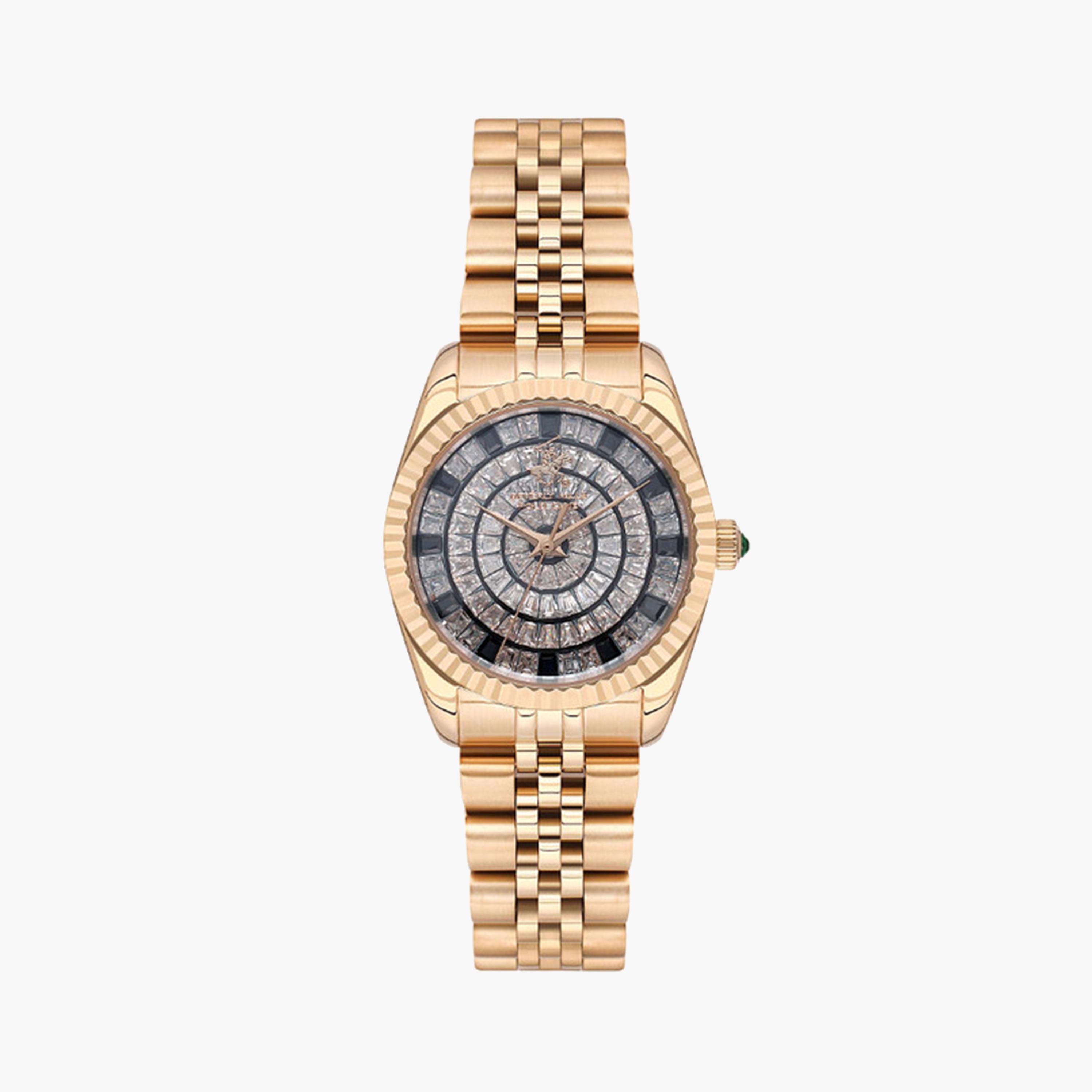 بيفرلي هيلز بولو كلوب- ساعة تناظرية للنساء 30 ملم بسوار معدني ذهبي وردي | BP3629X.430-women-watchesandjewellery-watches-image-1