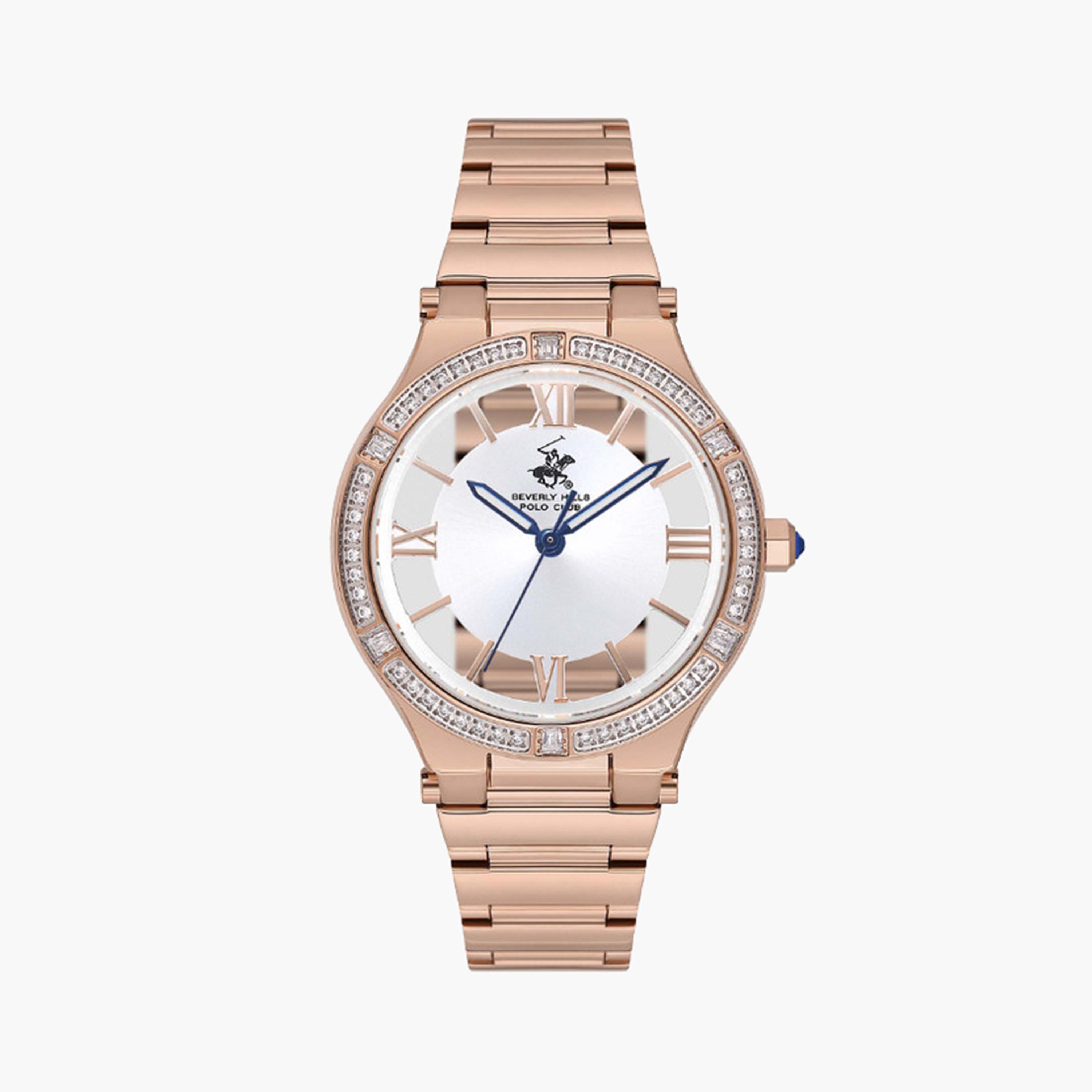بيفرلي هيلز بولو كلوب- ساعة تناظرية للنساء 35 ملم بسوار معدني ذهبي وردي | BP3630C.430-women-watchesandjewellery-watches-image-1