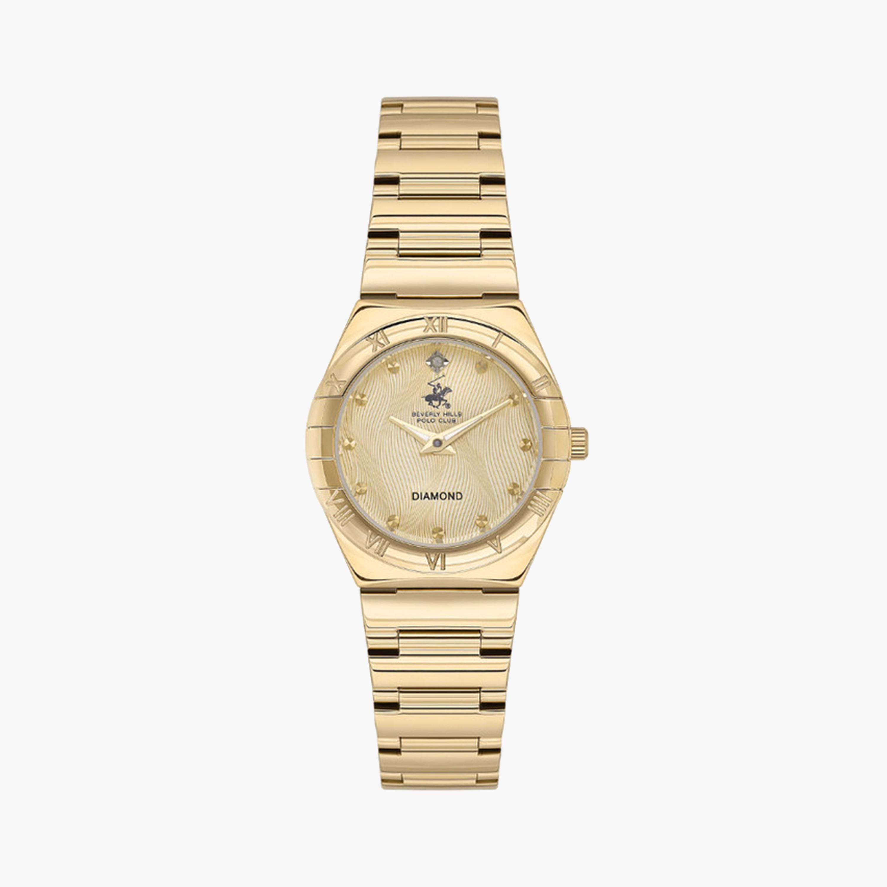 Beverly Hills Polo Club Women's 28 MM Gold Analog Metal Strap Watch | BP3611X.110-women-watchesandjewellery-watches-image-1
