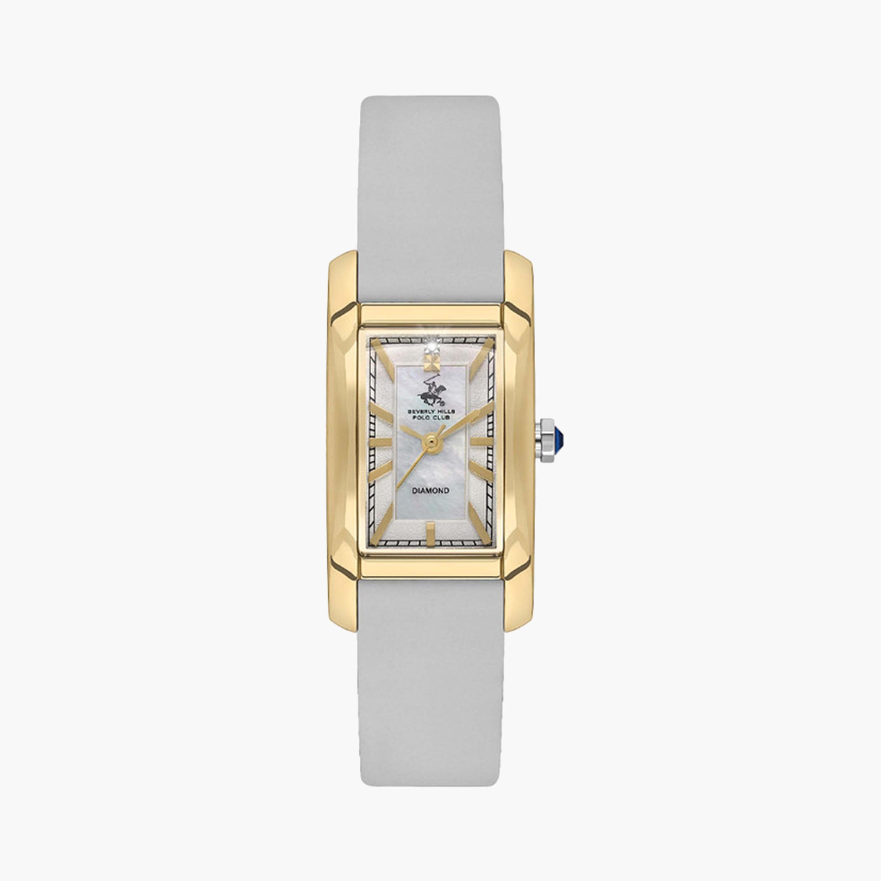 بيفرلي هيلز بولو كلوب- ساعة تناظرية للنساء 21 ملم بيضاء اللون بسوار جلدي | BP3613C.127-women-watchesandjewellery-watches-image-1