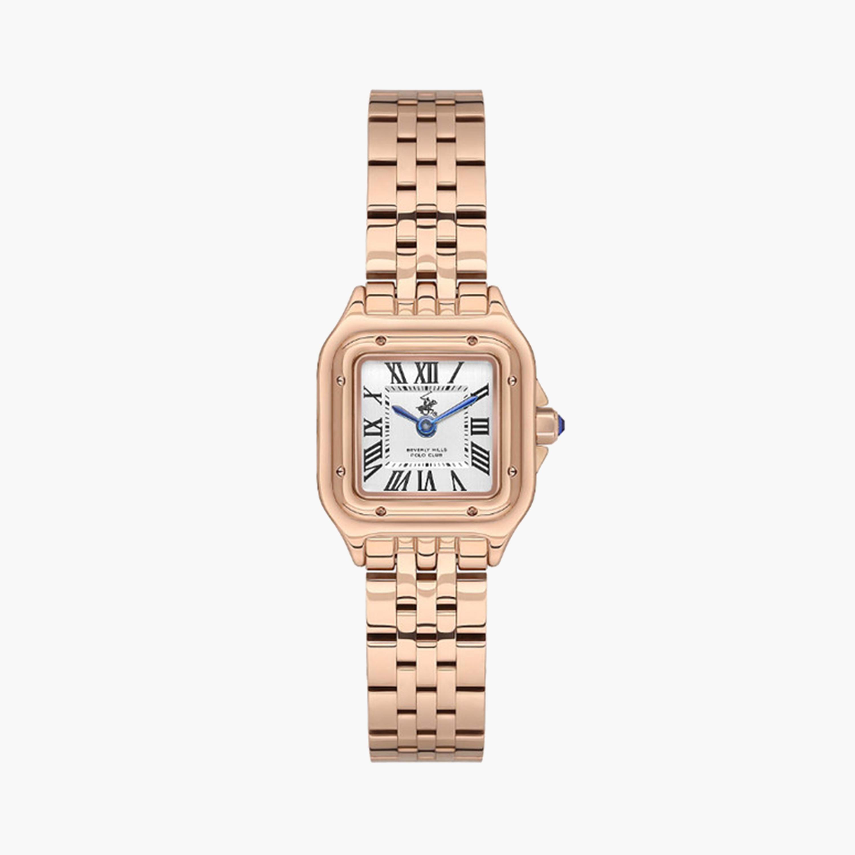 بيفرلي هيلز بولو كلوب- ساعة تناظرية للنساء 22 ملم وردية اللون بسوار معدني | BP3600C.430-women-watchesandjewellery-watches-image-1