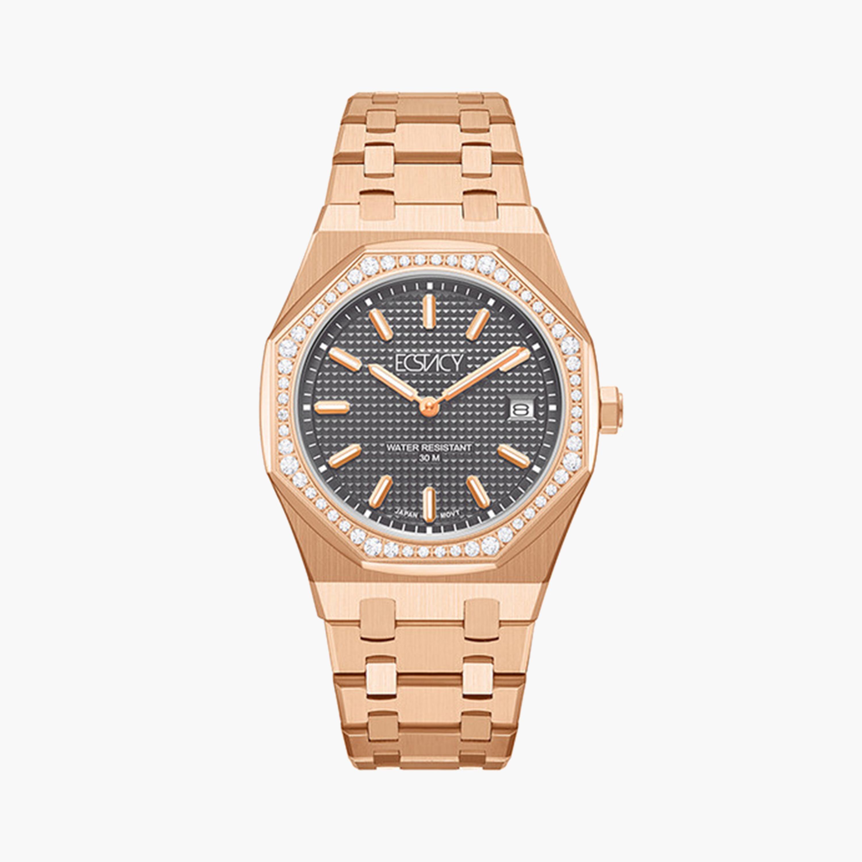 Ecstacy Women's 34 MM Rose Gold Analog Stainless Steel Strap Watch | E24503-RBKX-women-watchesandjewellery-watches-image-1