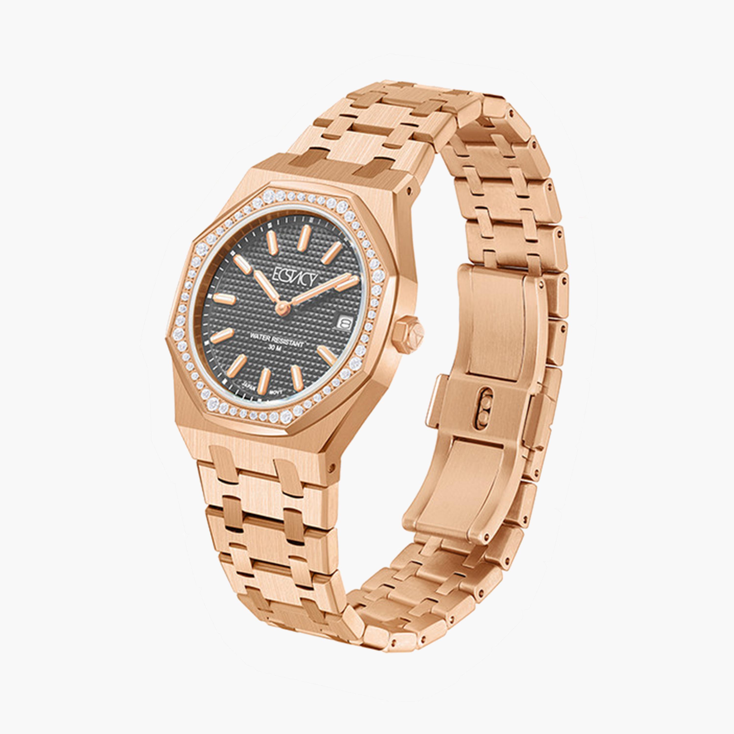 Ecstacy Women's 34 MM Rose Gold Analog Stainless Steel Strap Watch | E24503-RBKX-women-watchesandjewellery-watches-image-2