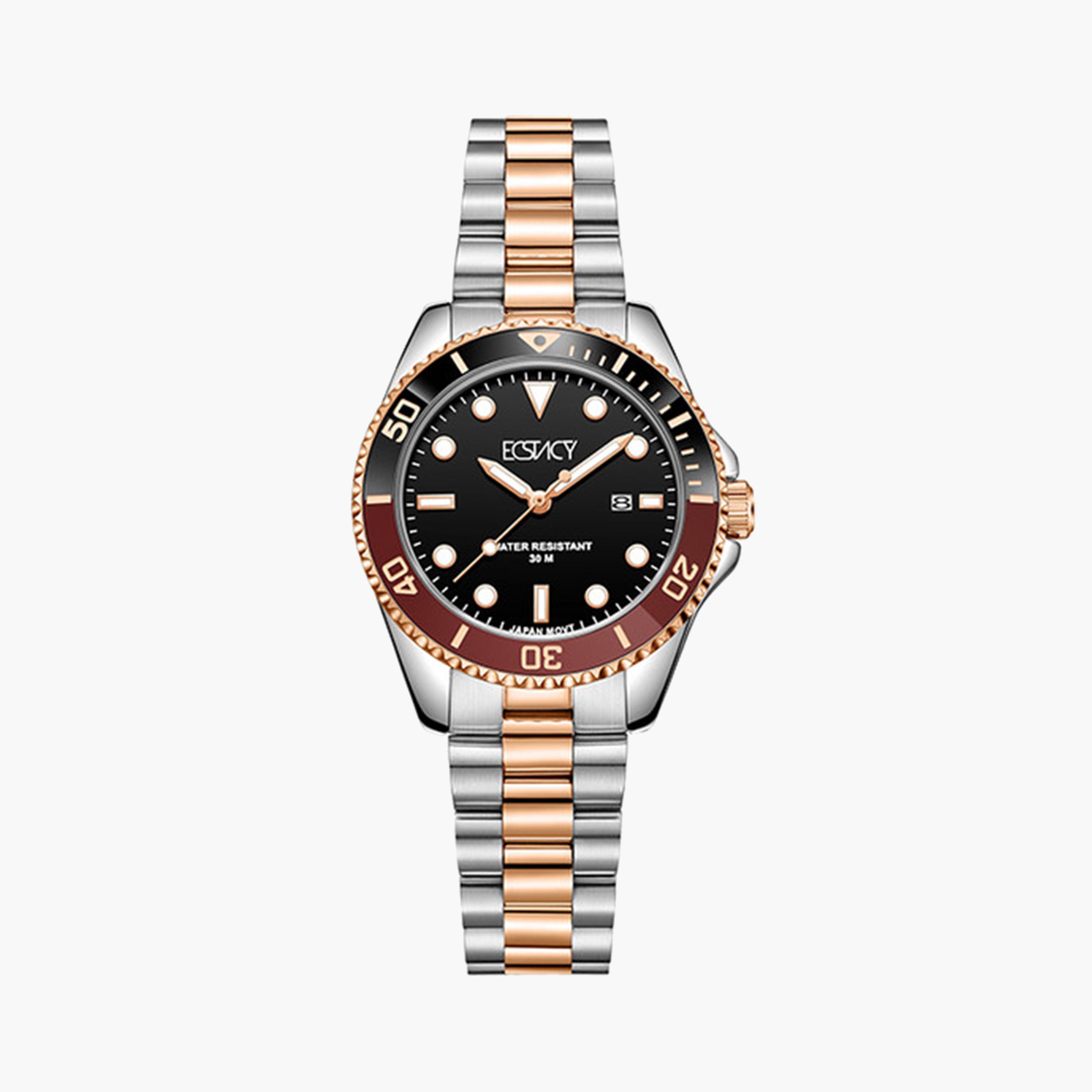 Ecstacy Women's 32 MM Rose Gold Analog Stainless Steel Strap Watch | E24504-KBKB-women-watchesandjewellery-watches-image-1