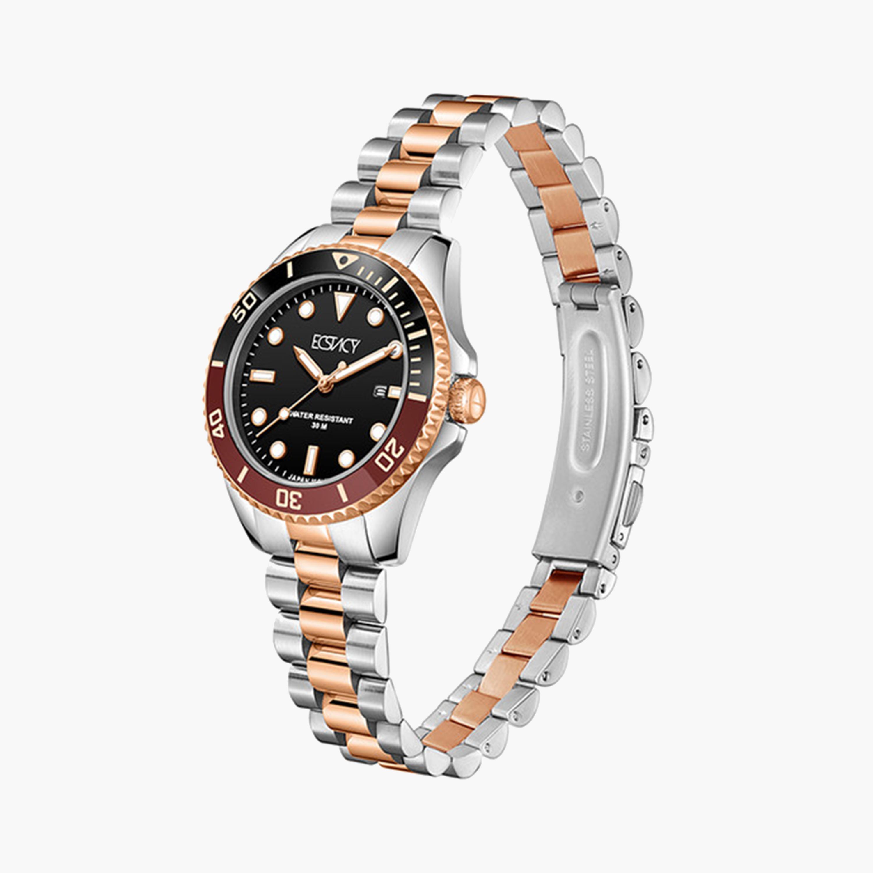 Ecstacy Women's 32 MM Rose Gold Analog Stainless Steel Strap Watch | E24504-KBKB-women-watchesandjewellery-watches-image-2