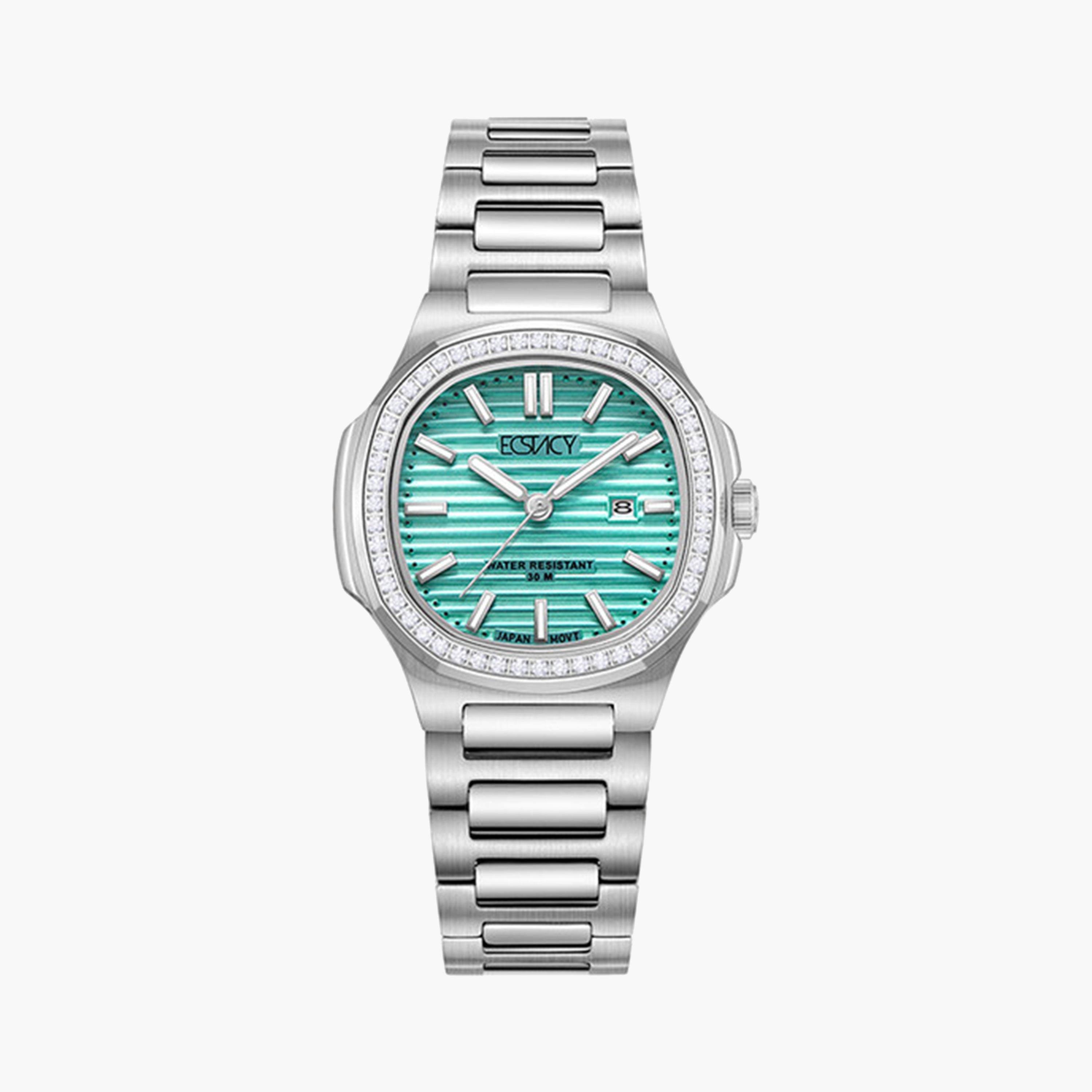إكستاسي- ساعة تناظرية للنساء 34 ملم بسوار من الستانلس ستيل باللون الفضي | E24505-SBSL-women-watchesandjewellery-watches-image-1