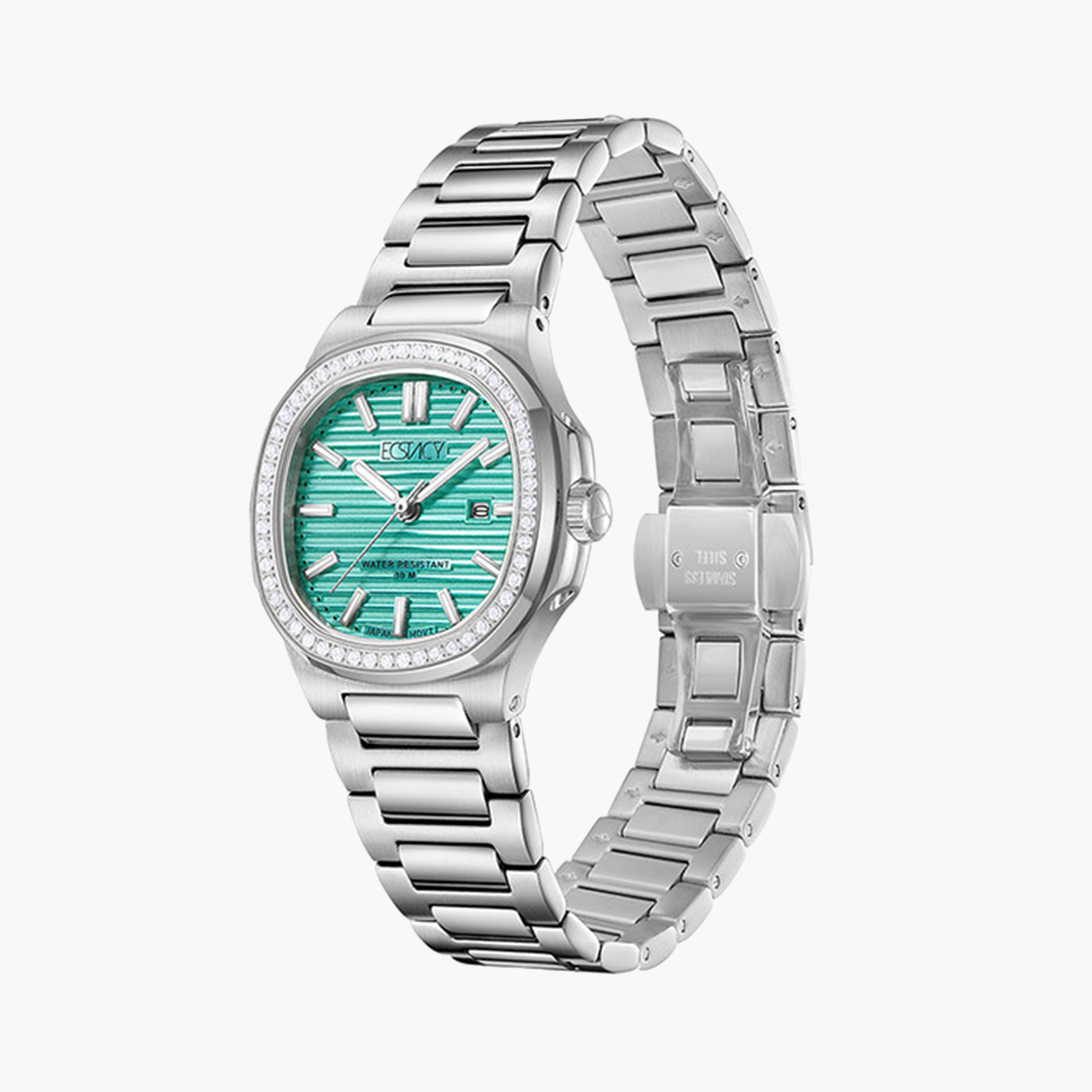 إكستاسي- ساعة تناظرية للنساء 34 ملم بسوار من الستانلس ستيل باللون الفضي | E24505-SBSL-women-watchesandjewellery-watches-image-2