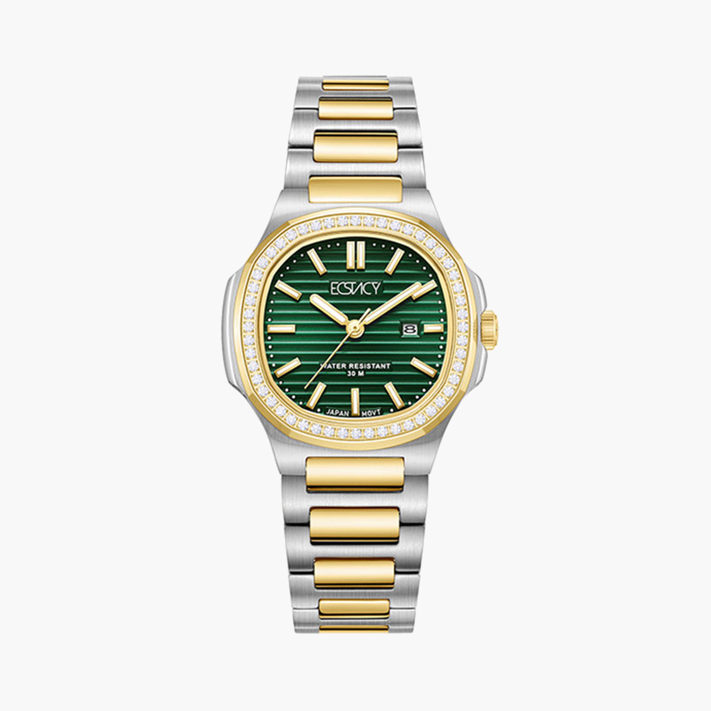 Ecstacy Women's 34 MM Dual Tone Analog Stainless Steel Strap Watch | E24505-TBTH-women-watchesandjewellery-watches-image-1