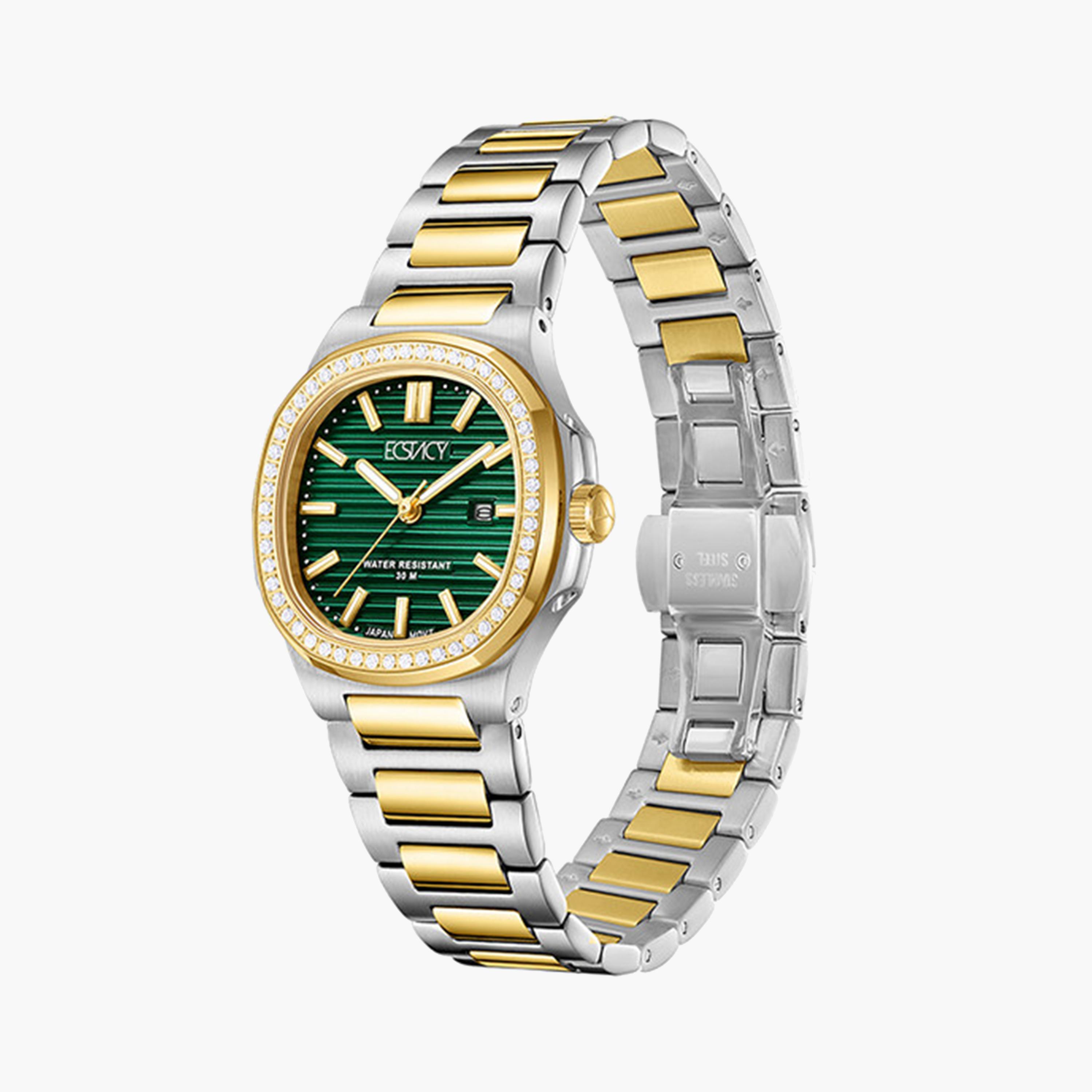 Ecstacy Women's 34 MM Dual Tone Analog Stainless Steel Strap Watch | E24505-TBTH-women-watchesandjewellery-watches-image-2