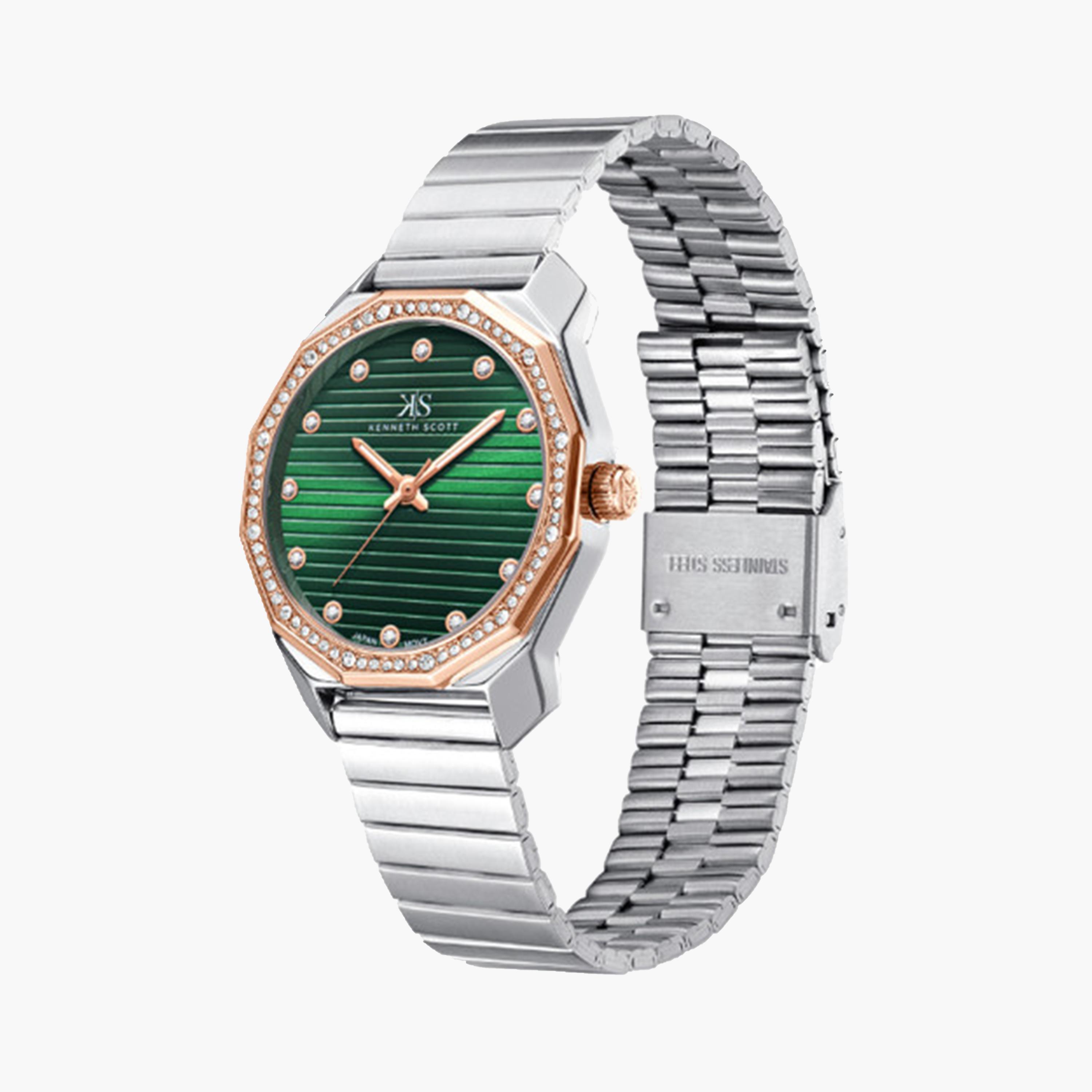Kenneth Scott Women's 33 MM Silver Analog Stainless Steel Strap Watch | K24505-KBKH-women-watchesandjewellery-watches-image-2