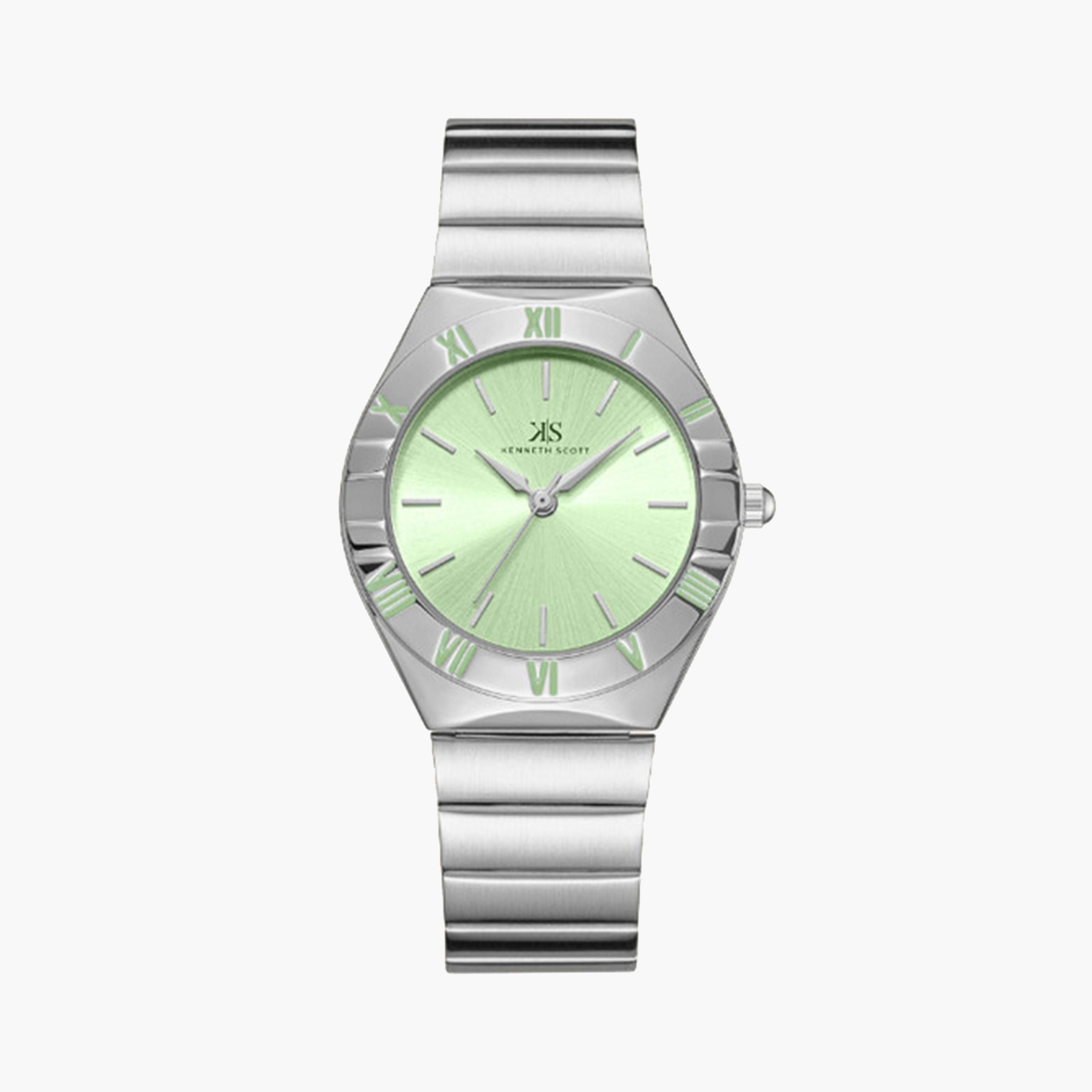 كينيث سكوت- ساعة تناظرية للنساء 32 ملم بسوار ستانلس ستيل فضي | K24506-SBSH-women-watchesandjewellery-watches-image-1