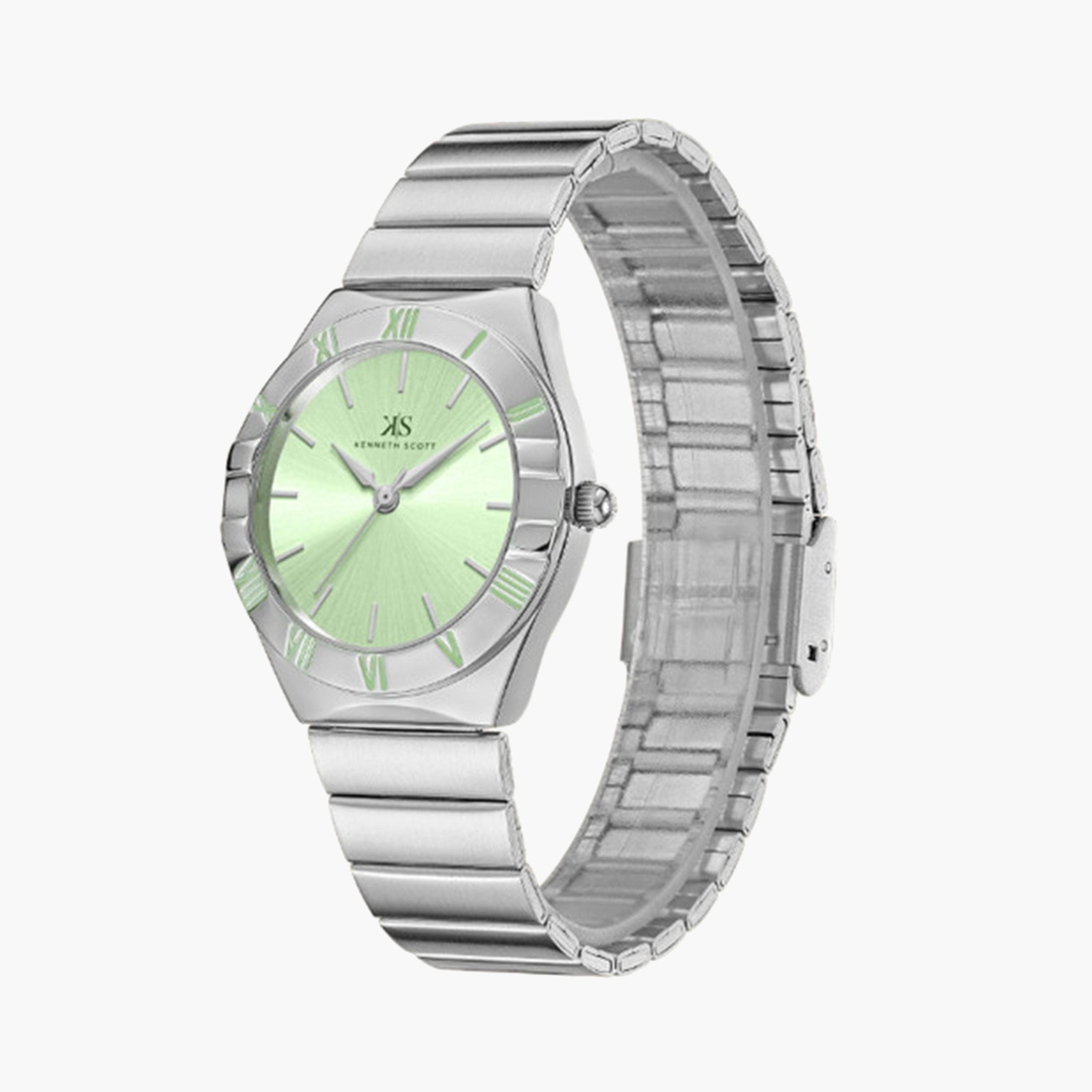كينيث سكوت- ساعة تناظرية للنساء 32 ملم بسوار ستانلس ستيل فضي | K24506-SBSH-women-watchesandjewellery-watches-image-2