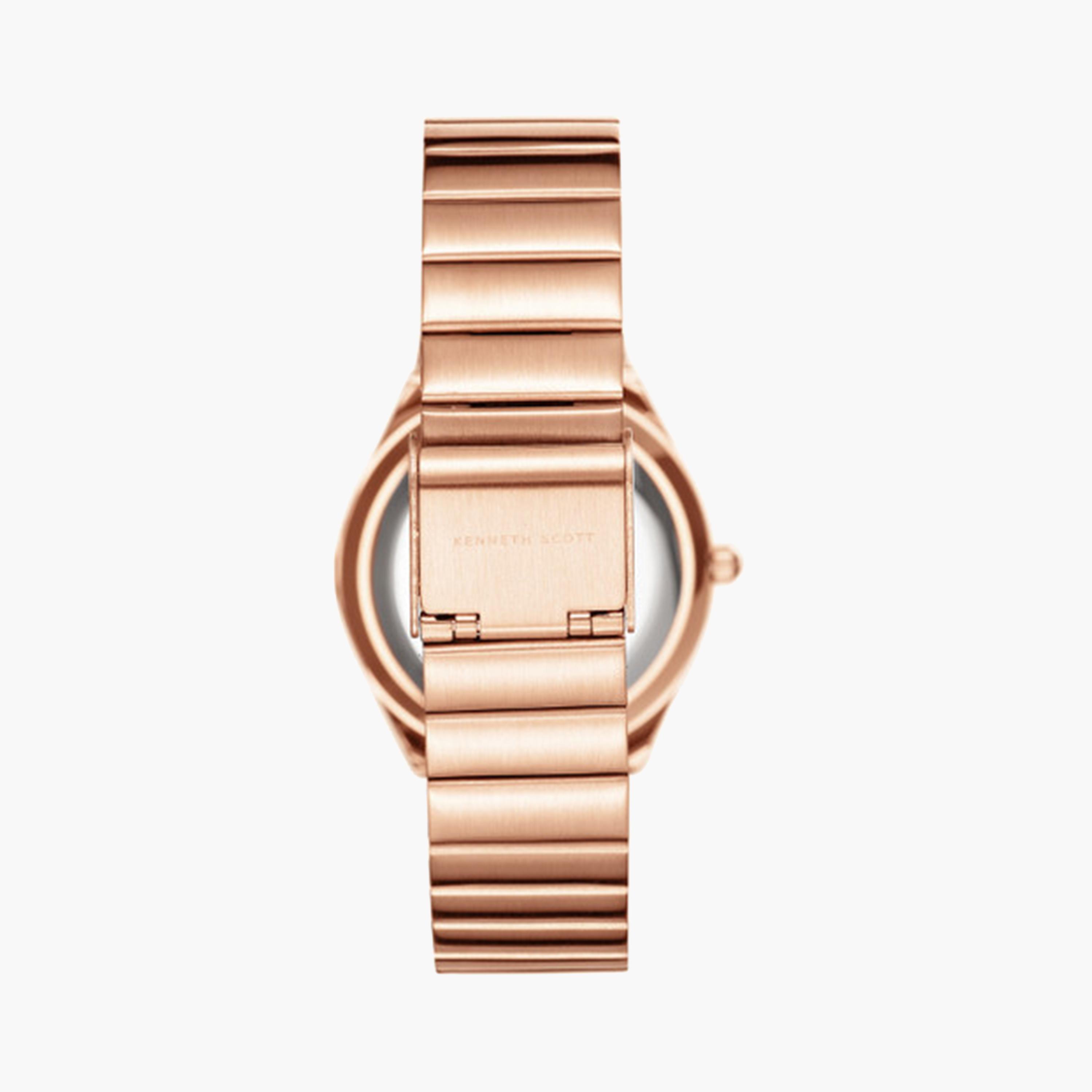 كينيث سكوت- ساعة تناظرية للنساء 32 ملم بسوار ستانلس ستيل ذهبي وردي | K24506-RBKH-women-watchesandjewellery-watches-image-3