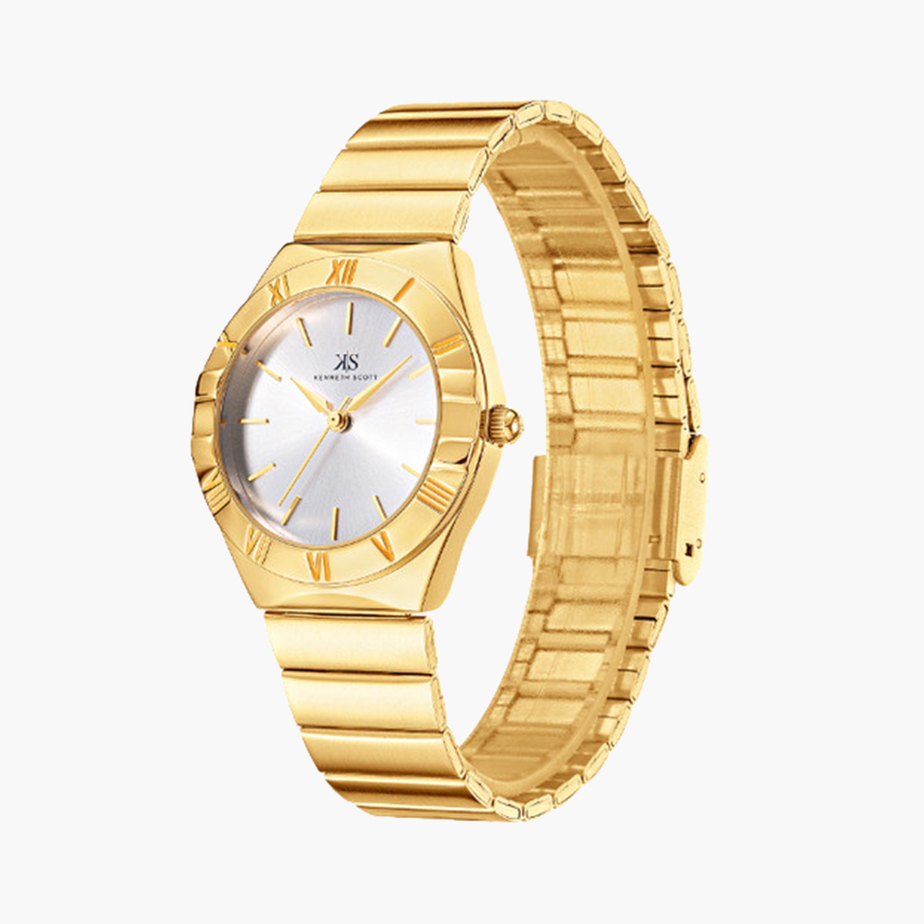 كينيث سكوت- ساعة تناظرية للنساء 32 ملم بسوار ستانلس ستيل ذهبي | K24506-GBGW-women-watchesandjewellery-watches-image-2