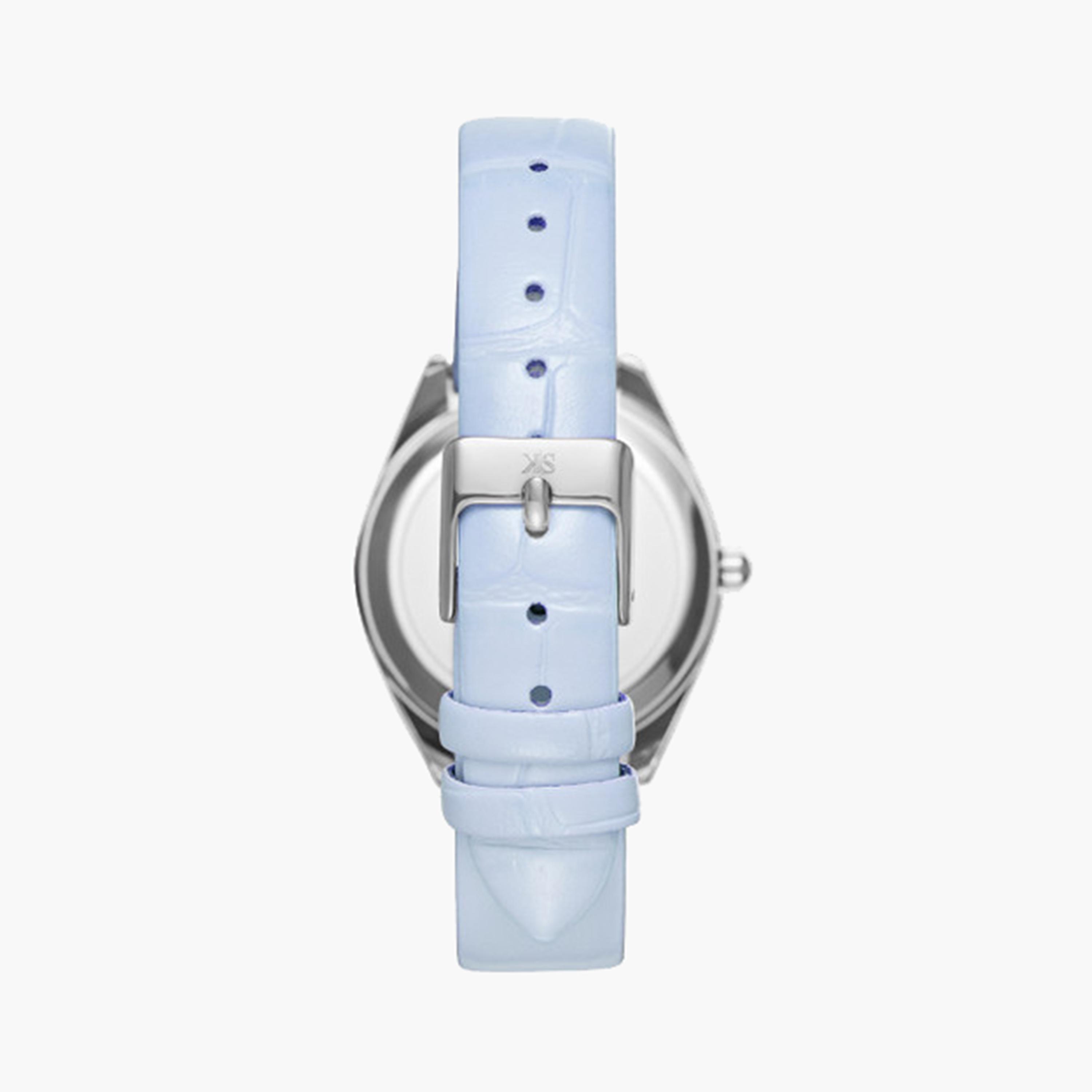 Kenneth Scott Women's 31 MM Blue Analog Artificial Leather Strap Watch | K24508-SLLL-women-watchesandjewellery-watches-image-3