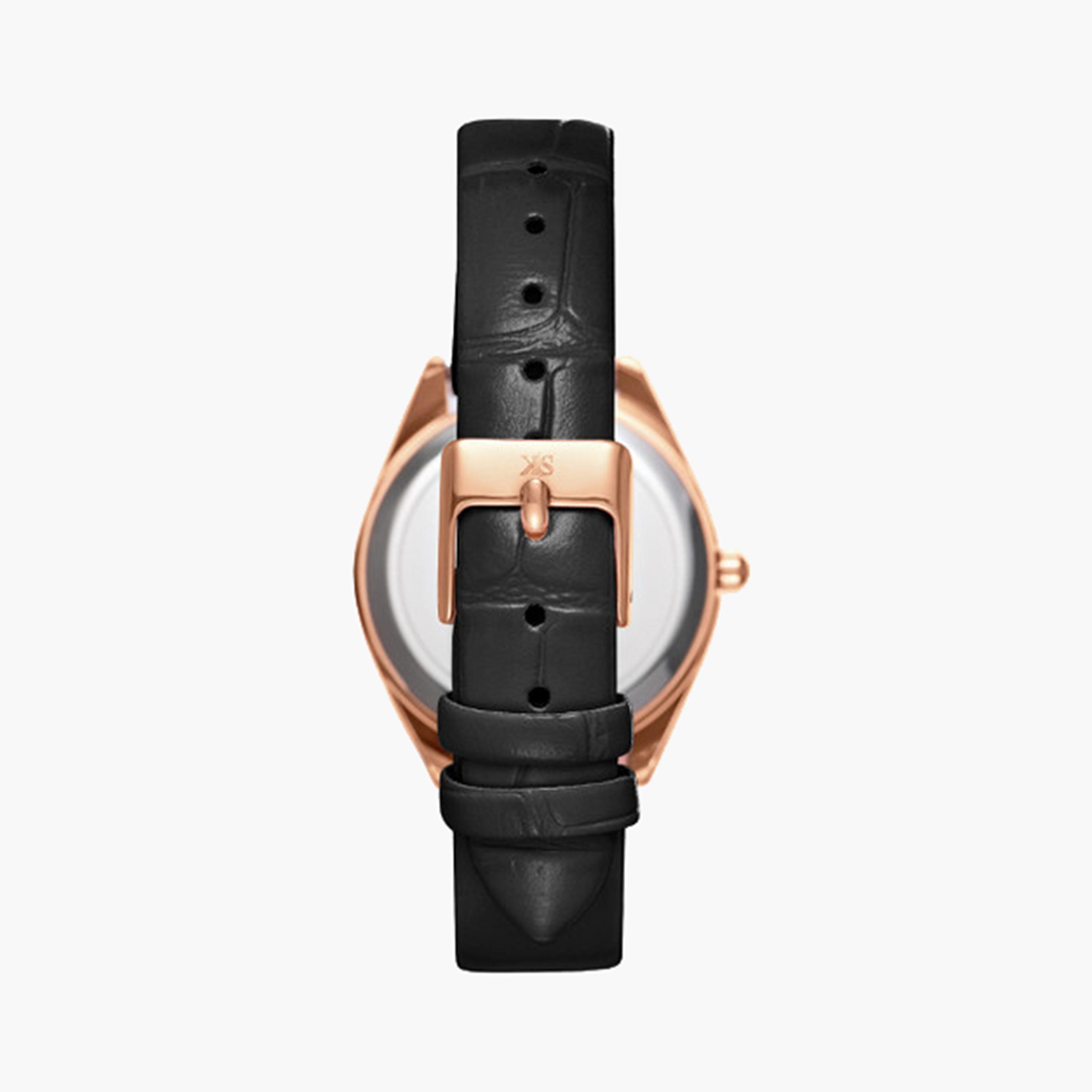 Kenneth Scott Women's 31 MM Black Analog Artificial Leather Strap Watch | K24508-RLBB-women-watchesandjewellery-watches-image-3