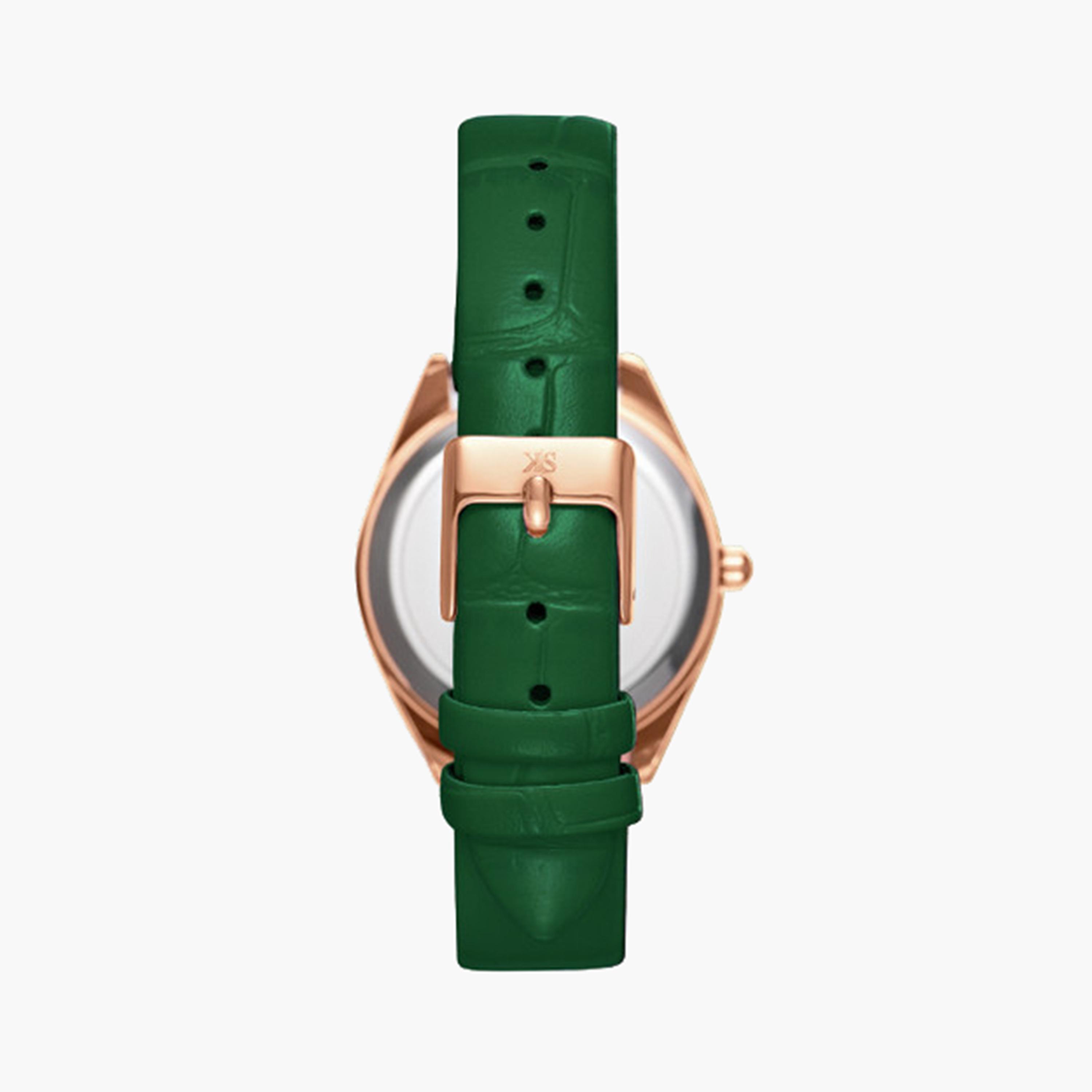 Kenneth Scott Women's 31 MM Green Analog Artificial Leather Strap Watch | K24508-RLHW-women-watchesandjewellery-watches-image-3