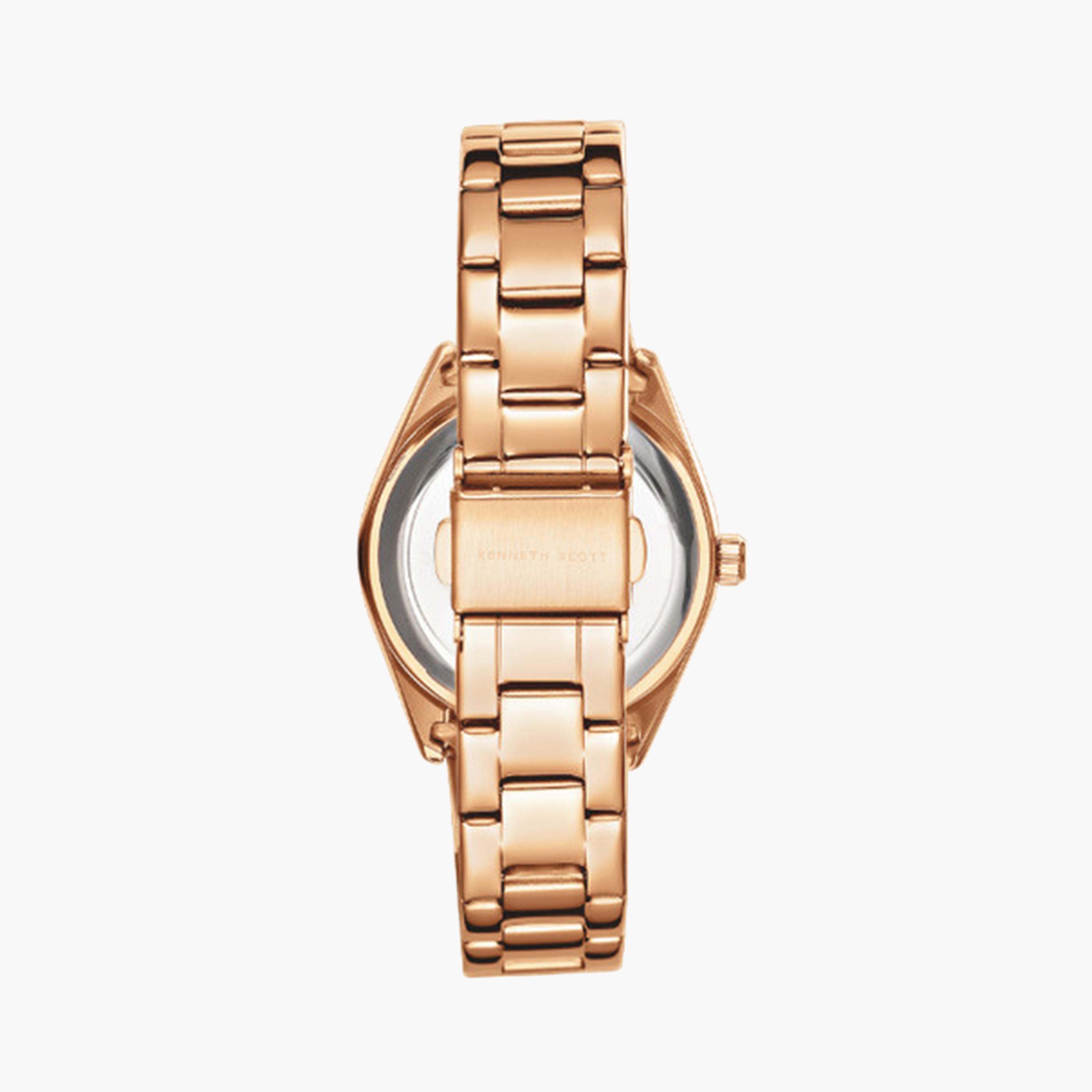 Kenneth Scott Women's 33 MM Rose Gold Analog Stainless Steel Strap Watch | K24509-RBKP-women-watchesandjewellery-watches-image-3