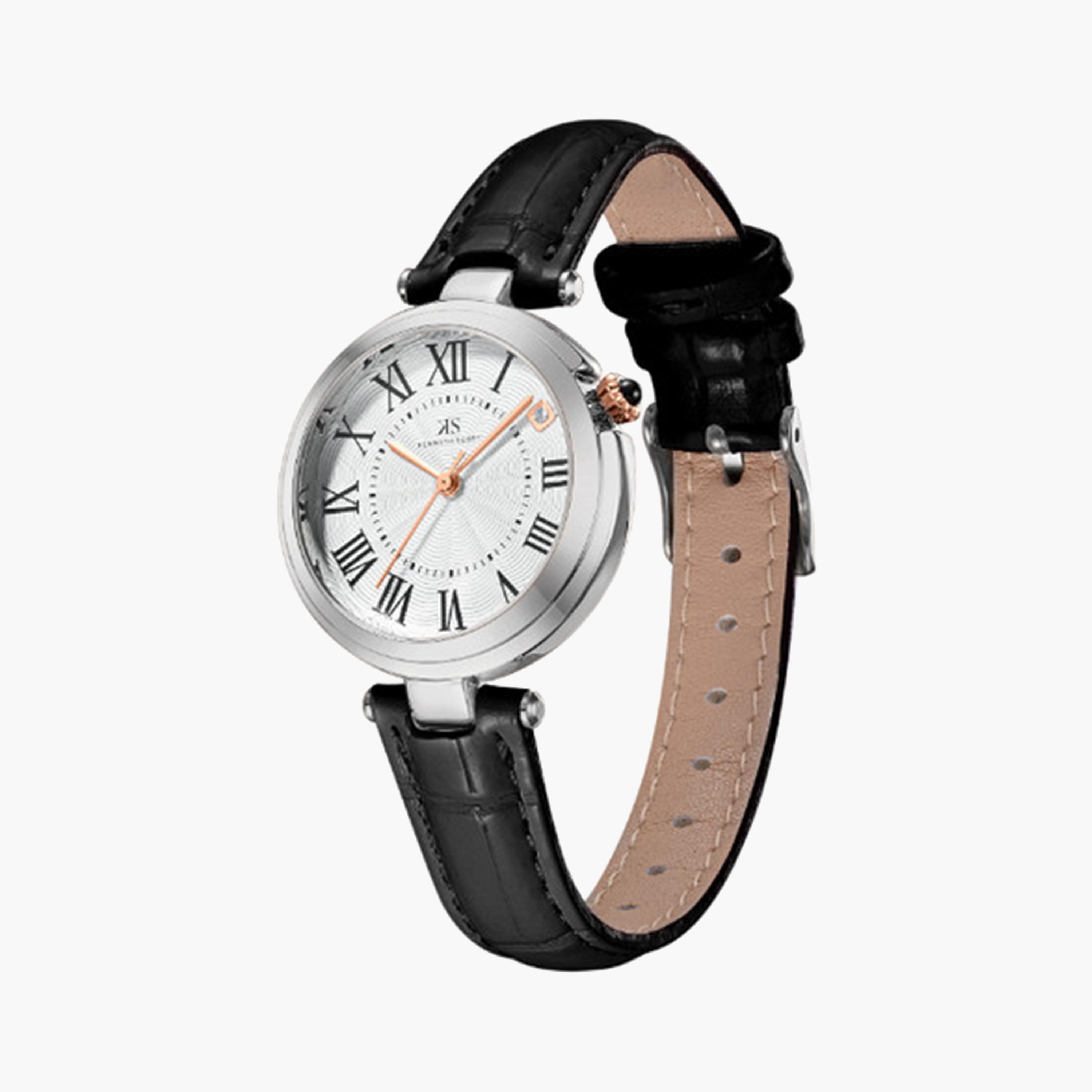 Kenneth Scott Women's 32 MM Black Analog Artificial Leather Strap Watch | K24510-SLBW-women-watchesandjewellery-watches-image-2