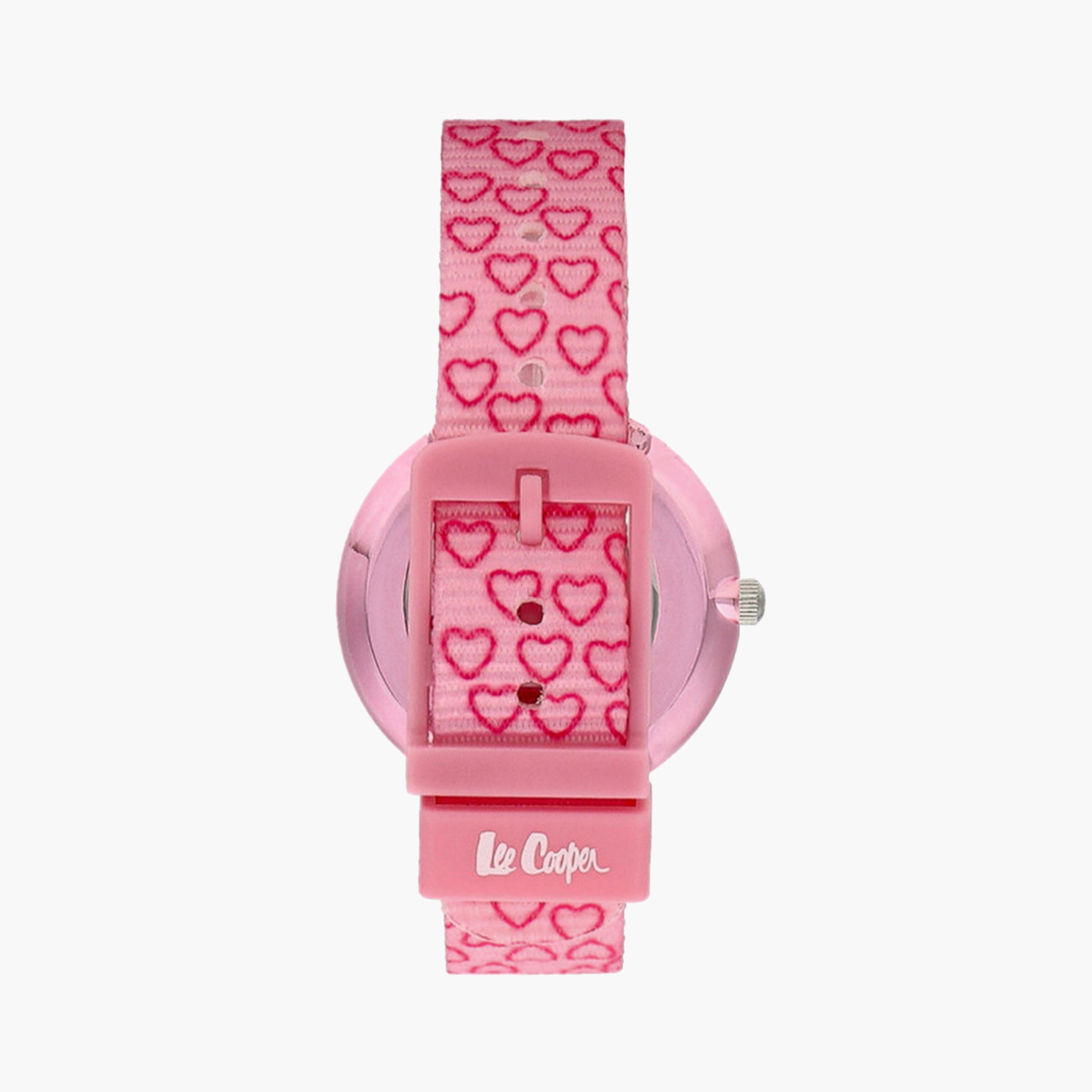 Lee Cooper Kid's 30 MM Pink Analog Fabric Strap Watch | LC.K.3.088-girls-accessories-watches-image-3