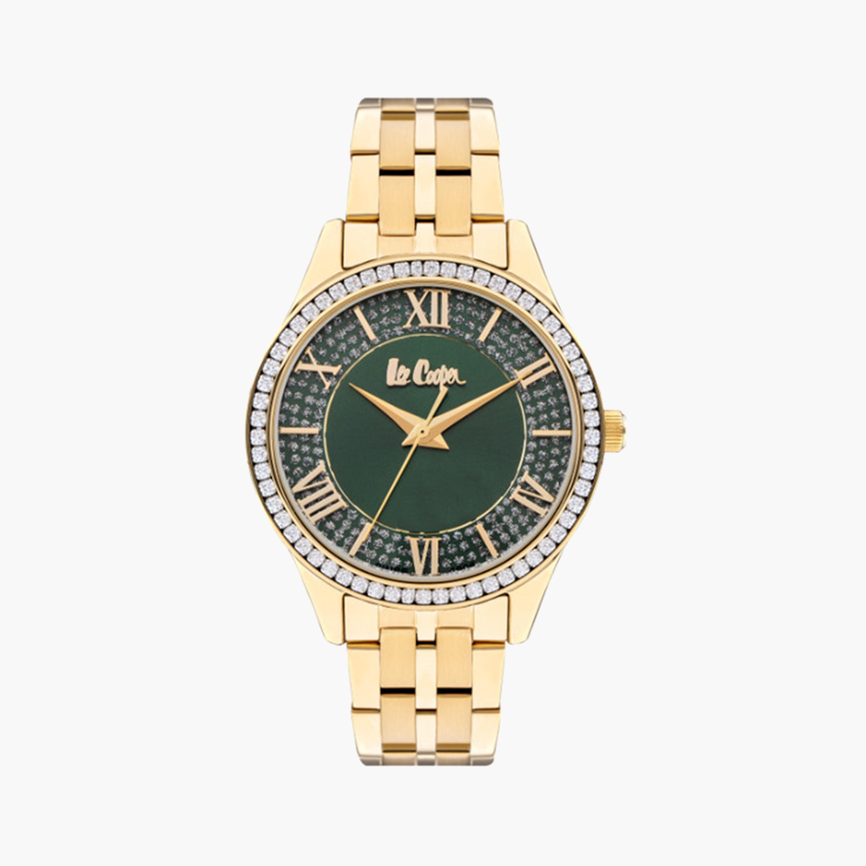 لي كوبر- ساعة تناظرية للنساء 34 ملم بسوار معدني ذهبي | LC07928.170-women-watchesandjewellery-watches-image-1