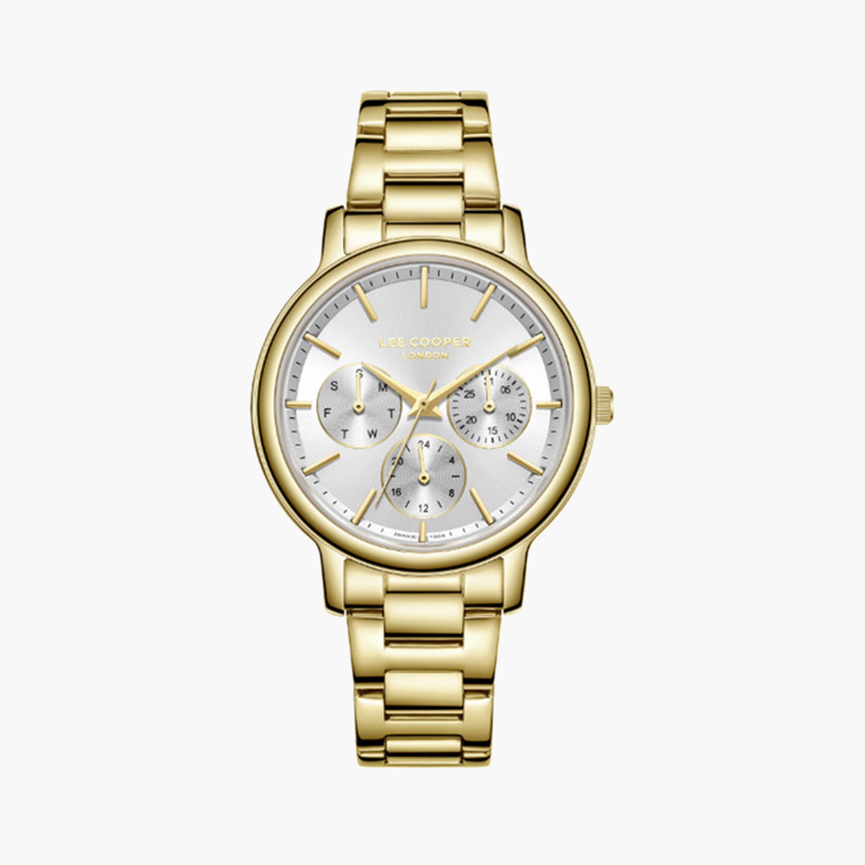 لي كوبر- ساعة كرونوغراف للنساء بسوار معدني باللون الذهبي 35 مم | LC07946.130-women-watchesandjewellery-watches-image-1