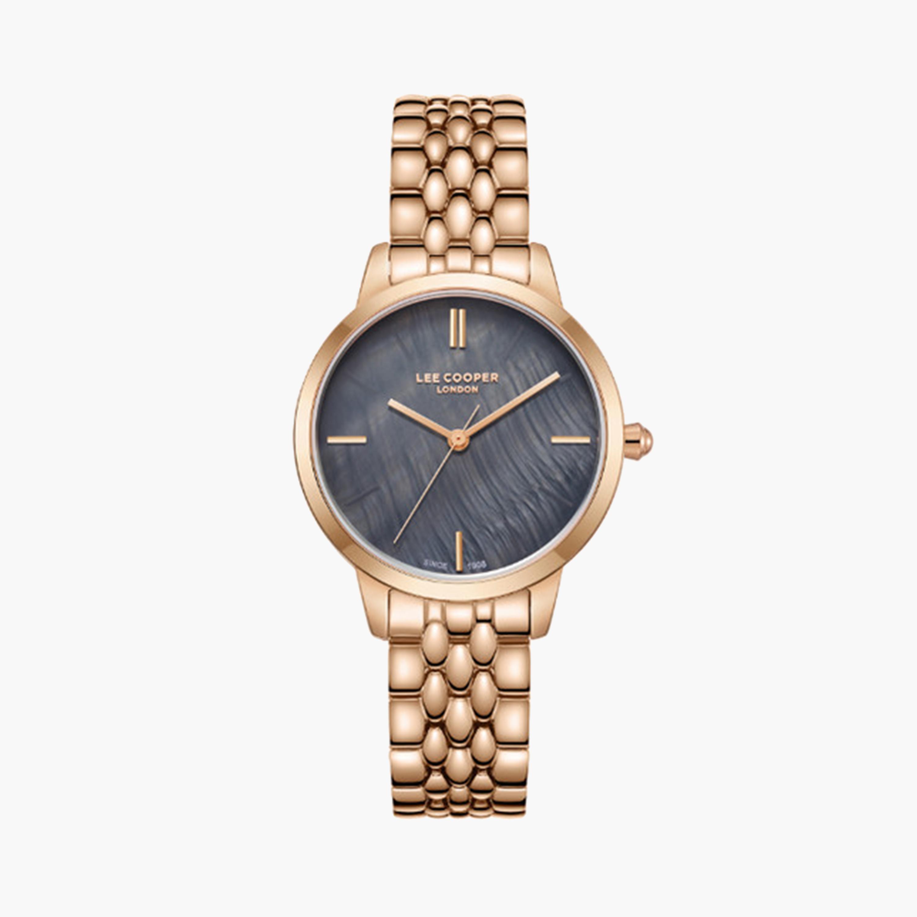 لي كوبر- ساعة تناظرية للنساء 33 ملم بسوار معدني ذهبي وردي | LC07941.450-women-watchesandjewellery-watches-image-1