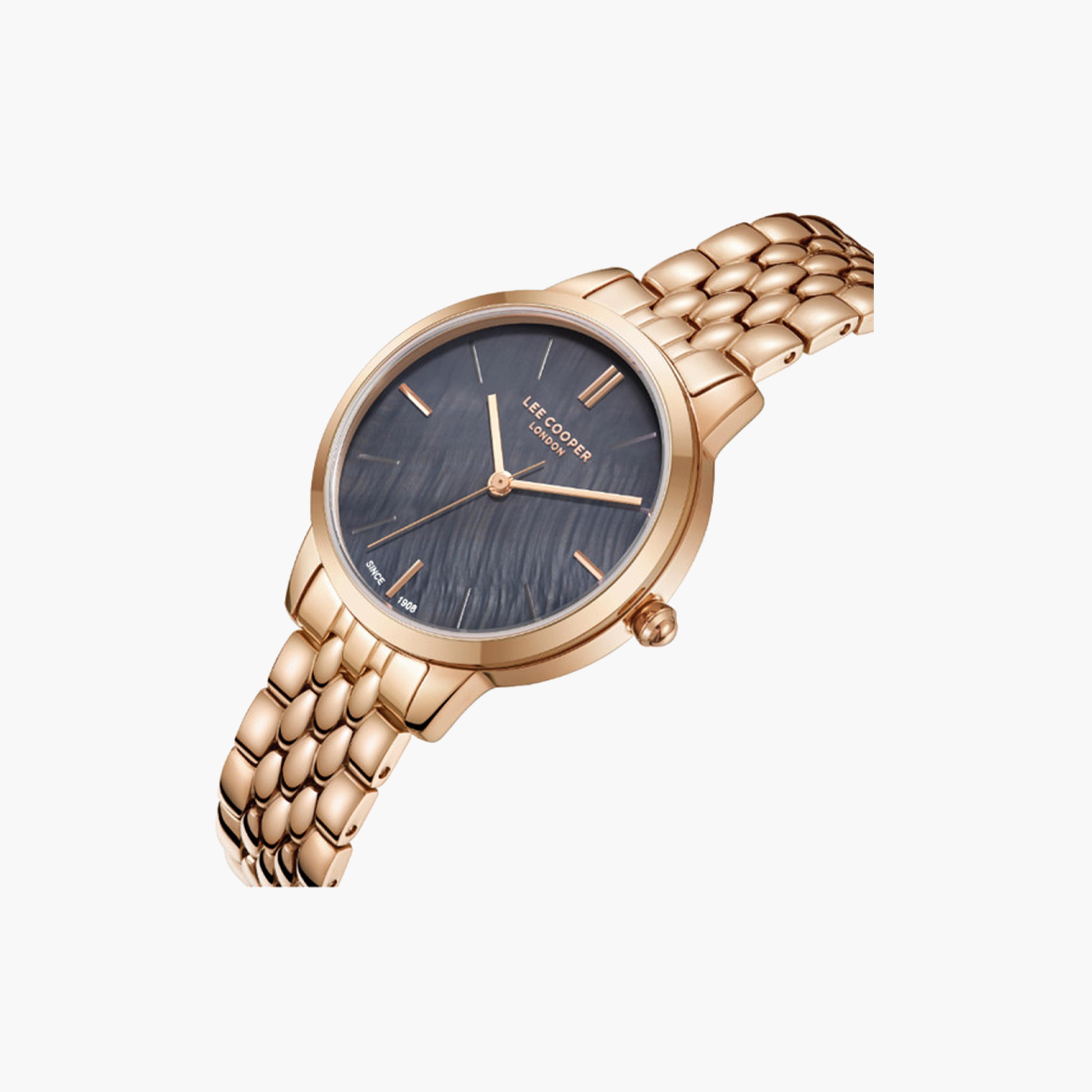 لي كوبر- ساعة تناظرية للنساء 33 ملم بسوار معدني ذهبي وردي | LC07941.450-women-watchesandjewellery-watches-image-2