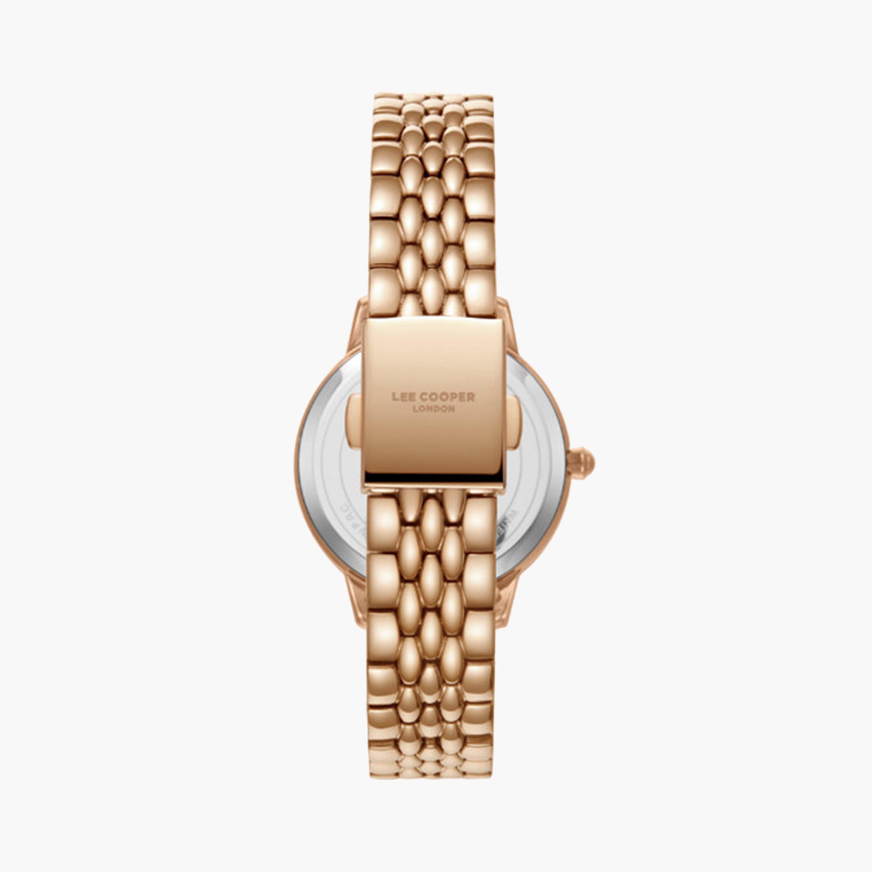 لي كوبر- ساعة تناظرية للنساء 33 ملم بسوار معدني ذهبي وردي | LC07941.450-women-watchesandjewellery-watches-image-4