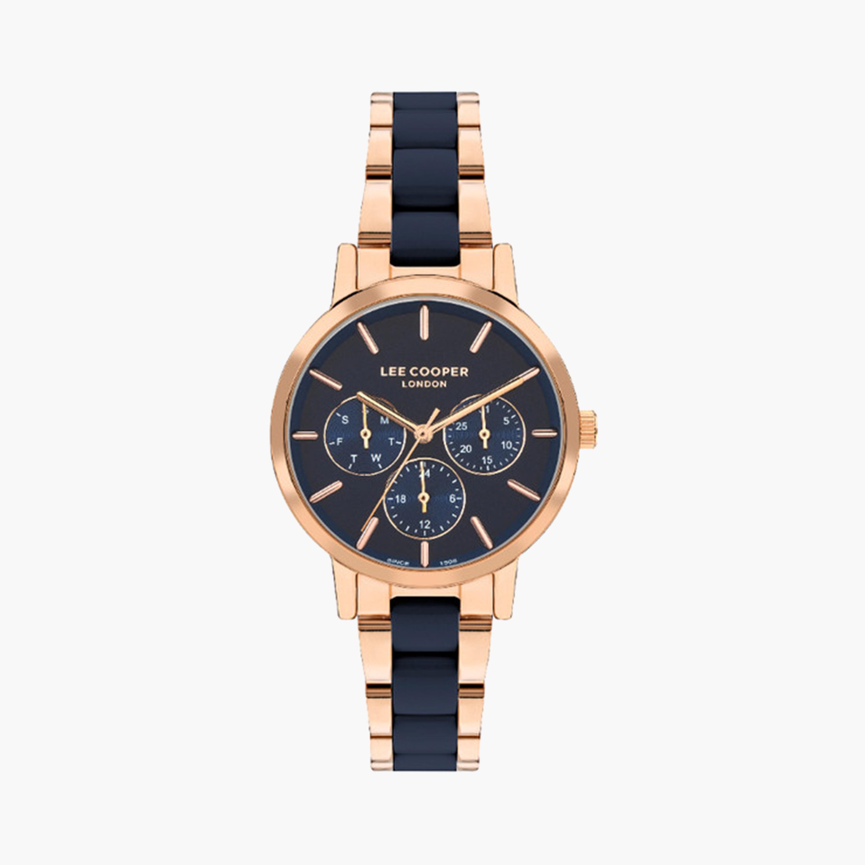 لي كوبر- ساعة كرونوغراف للنساء بقطر 33 ملم من الذهب الوردي وسوار معدني | LC07929.490-women-watchesandjewellery-watches-image-1