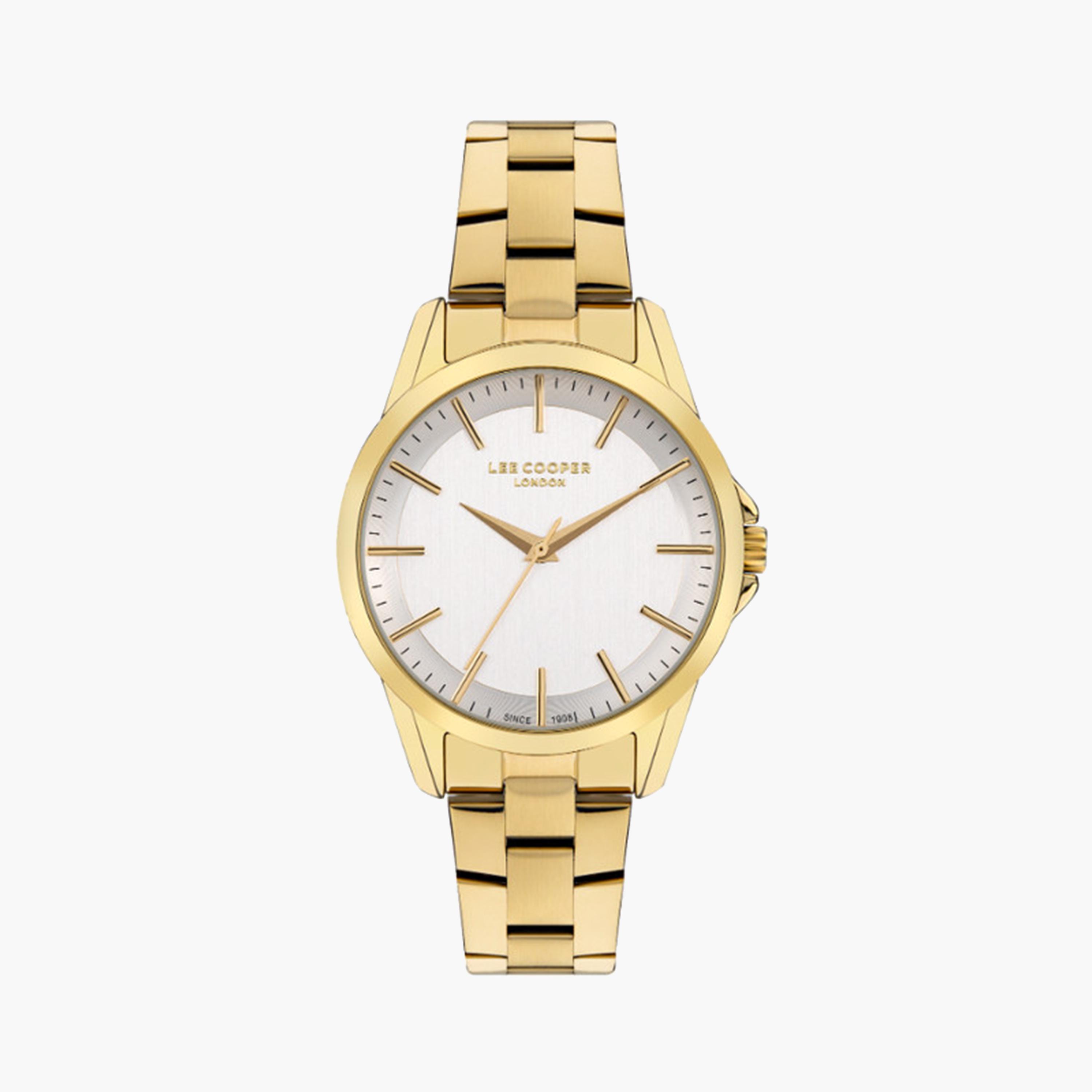 لي كوبر- ساعة تناظرية للنساء 34 ملم بسوار معدني ذهبي | LC07923.130-women-watchesandjewellery-watches-image-1