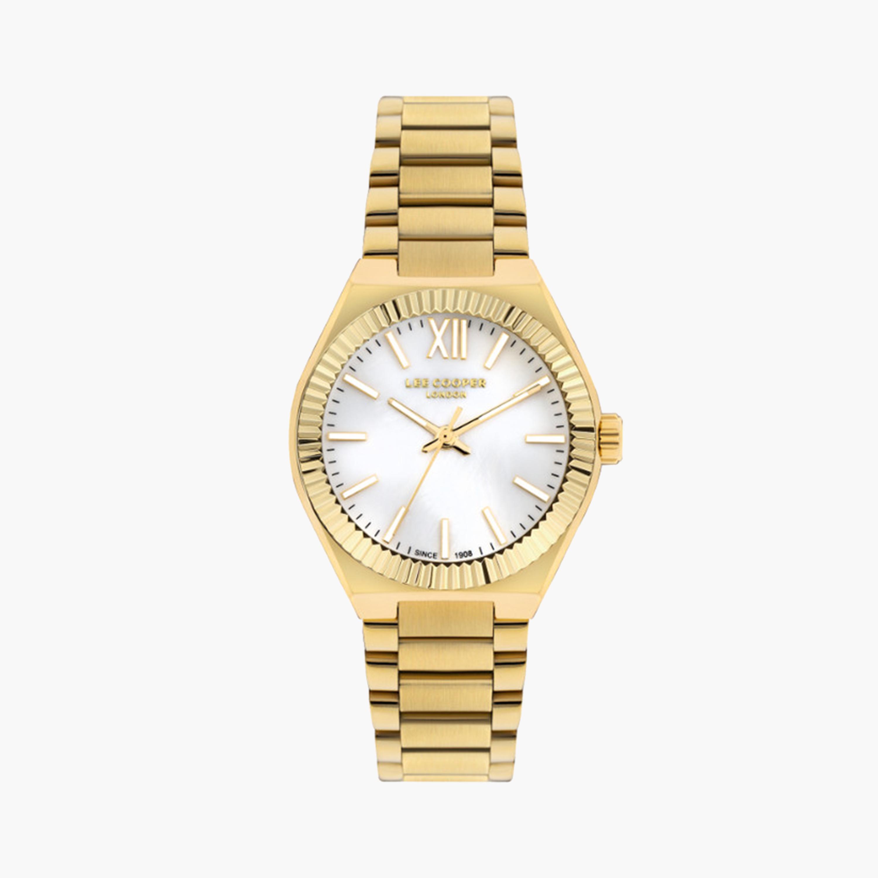 لي كوبر- ساعة تناظرية للنساء 33 ملم بسوار معدني ذهبي | LC07970.120-women-watchesandjewellery-watches-image-1