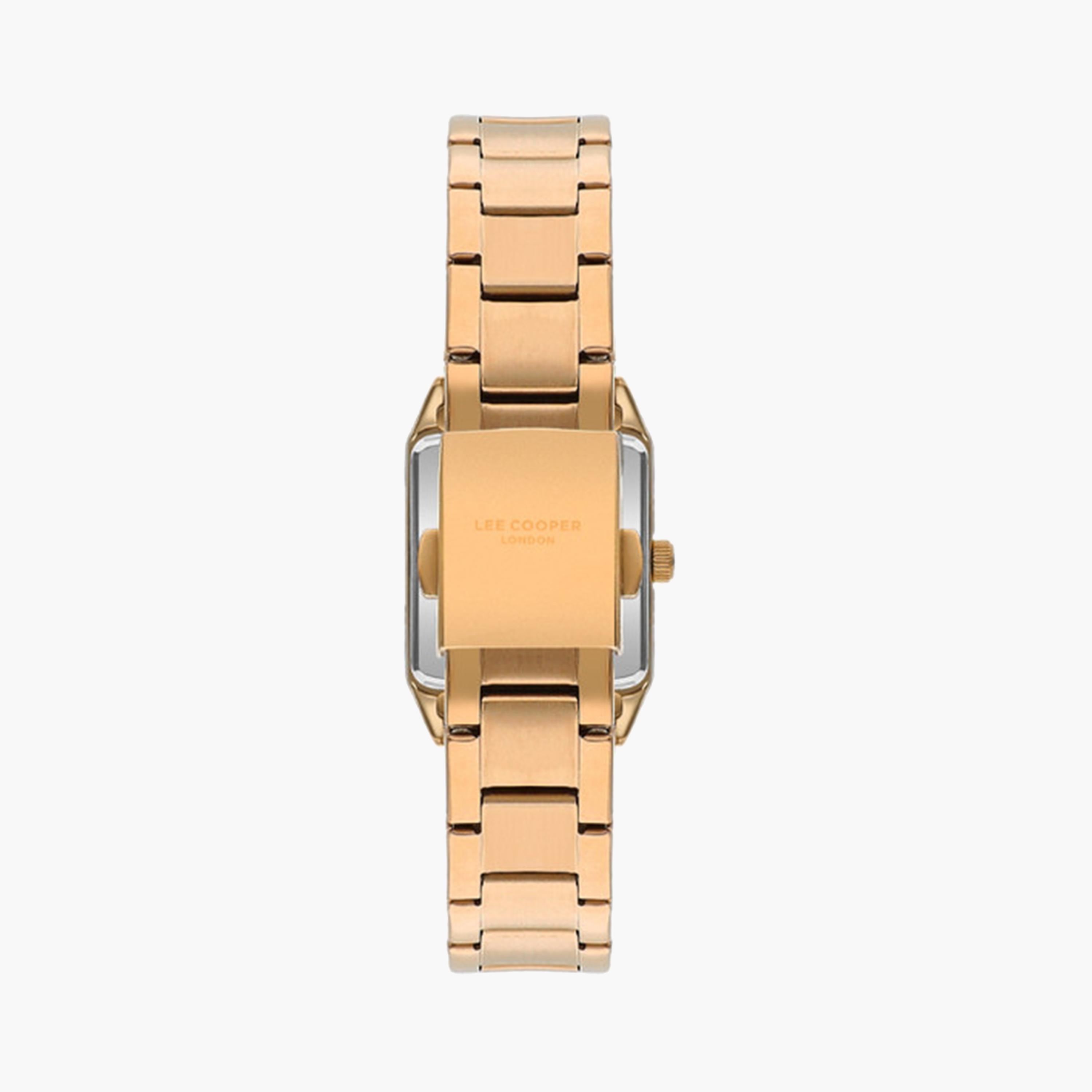لي كوبر- ساعة تناظرية للنساء بحزام معدني ذهبي وردي مقاس 20 مم | LC07924.420-women-watchesandjewellery-watches-image-3