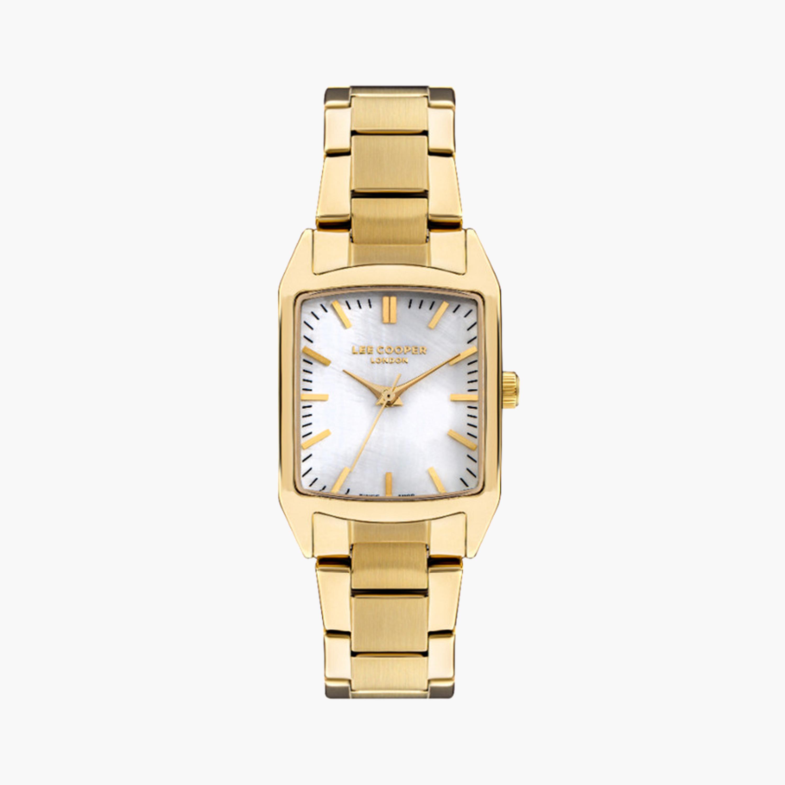 لي كوبر- ساعة تناظرية للنساء بحزام معدني ذهبي مقاس 20 مم | LC07924.120-women-watchesandjewellery-watches-image-1