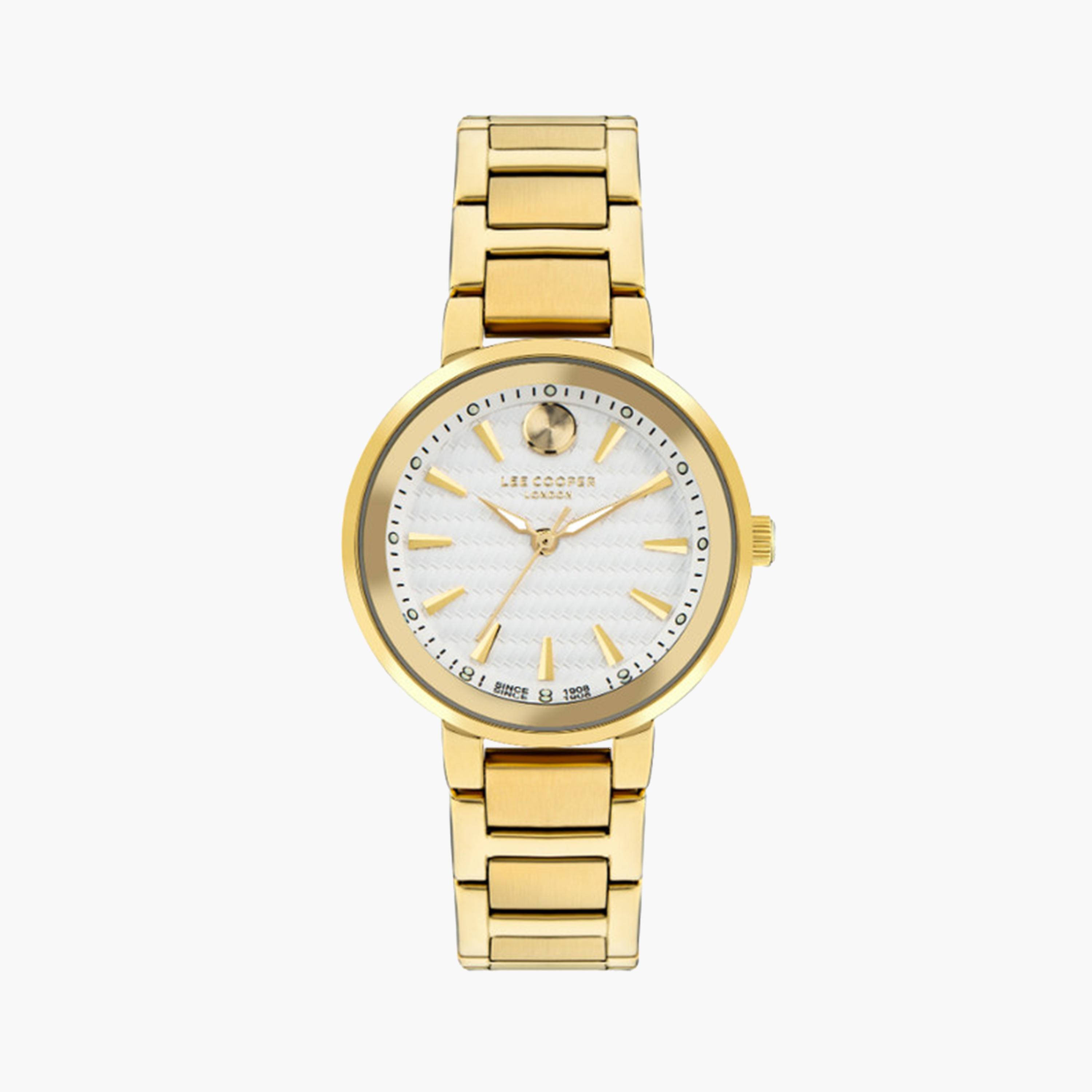 لي كوبر- ساعة تناظرية للنساء بسوار معدني 32 ملم ذهبية | LC07972.130-women-watchesandjewellery-watches-image-1