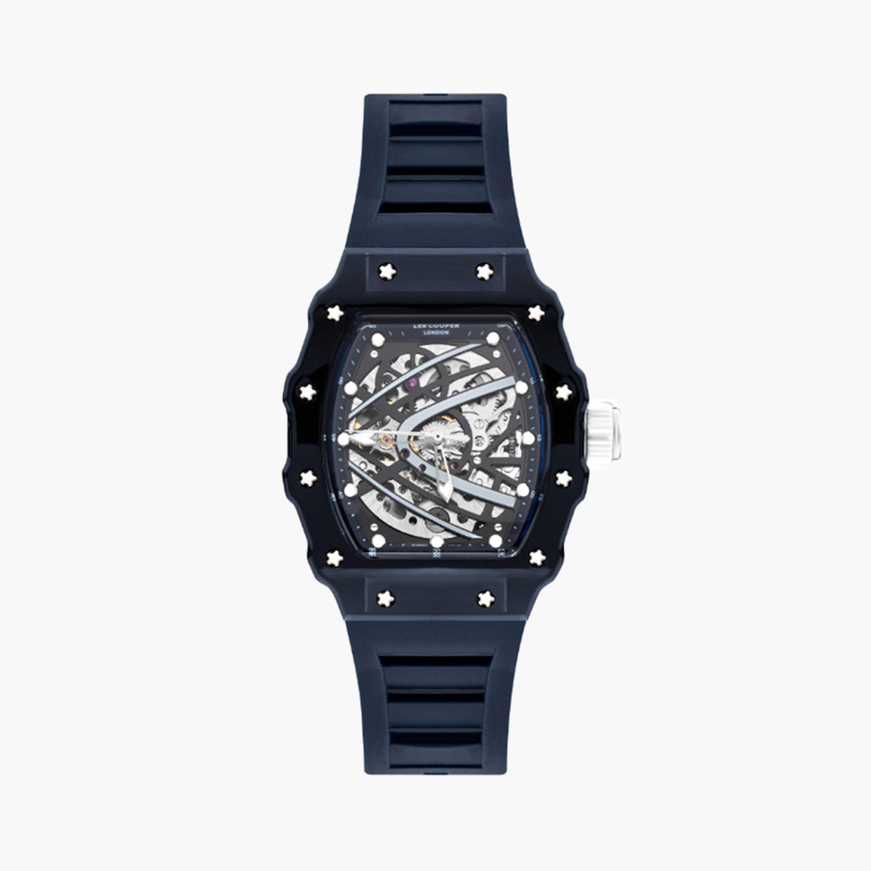 Lee Cooper Men's 45 MM Blue Automatic Silicone Strap Watch | LC07980.999-men-watchesandjewellery-watches-image-1