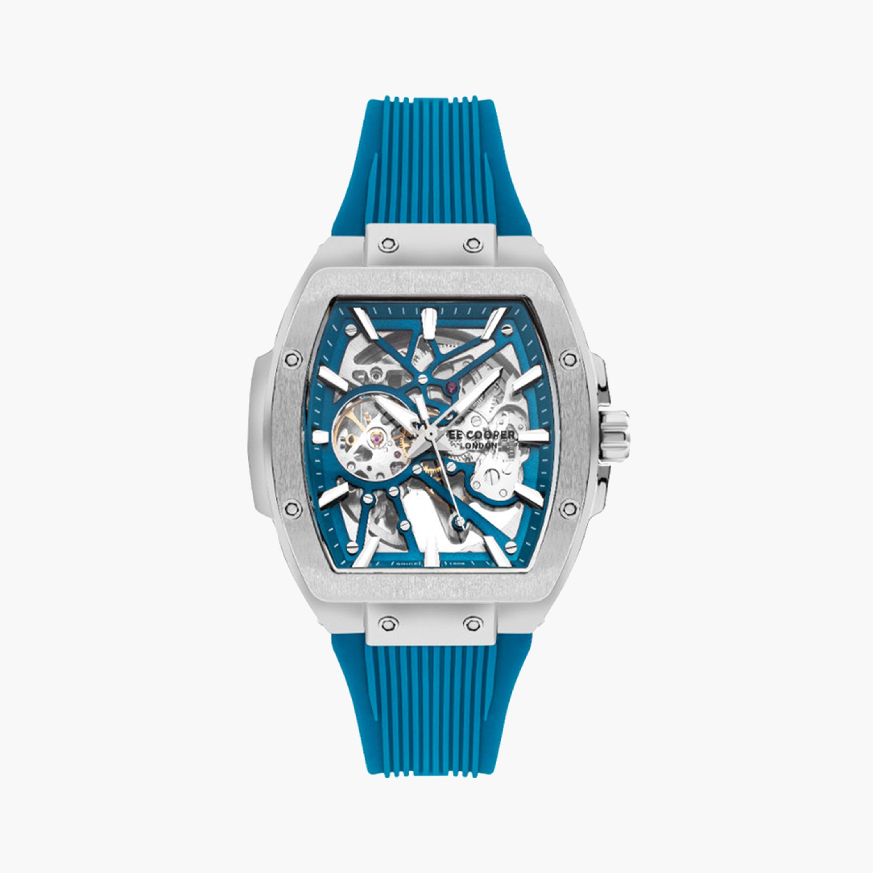 Lee Cooper Men's 45 MM Blue Automatic Silicone Strap Watch | LC07979.339-men-watchesandjewellery-watches-image-1